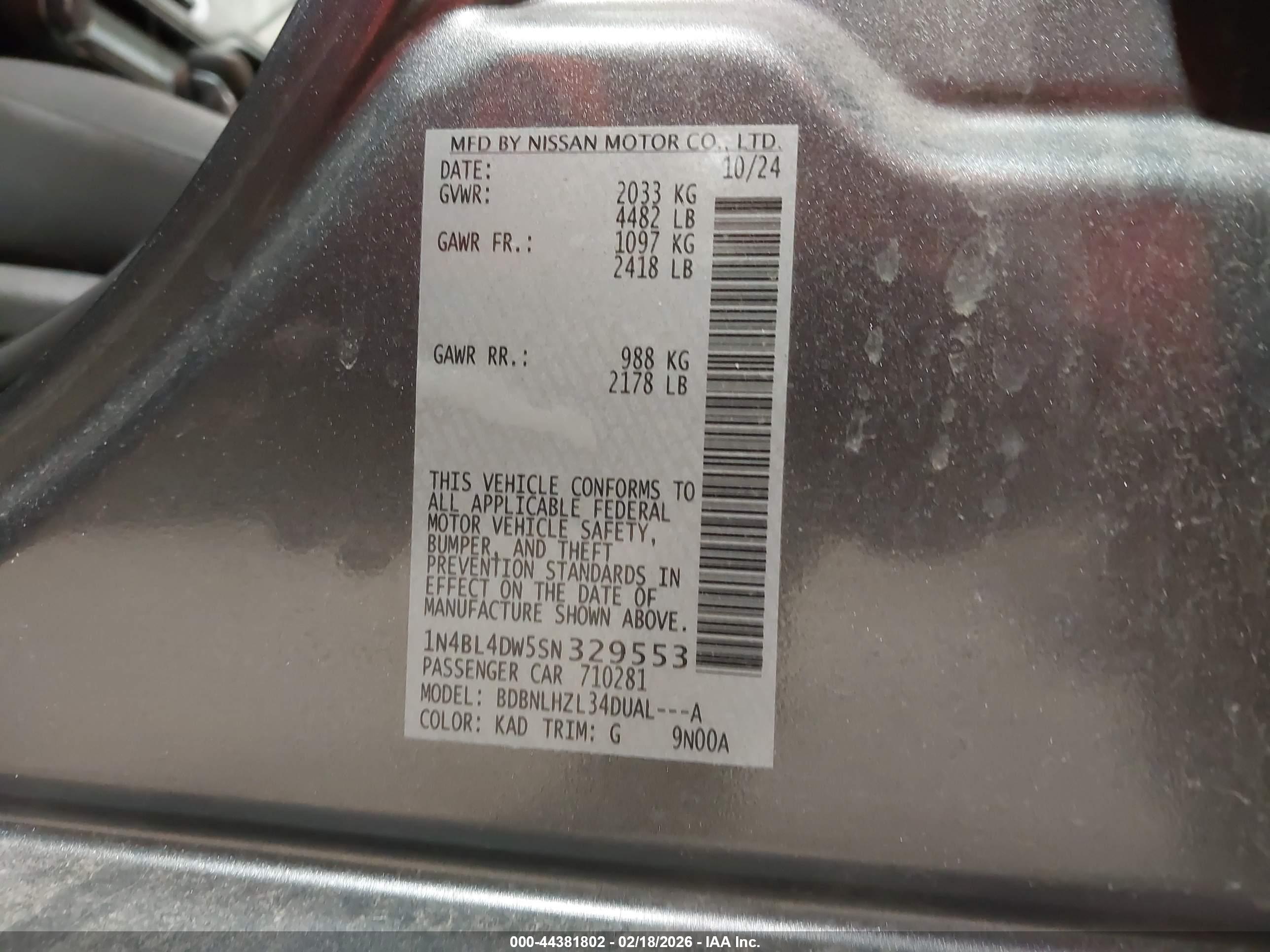 NISSAN ALTIMA image 9