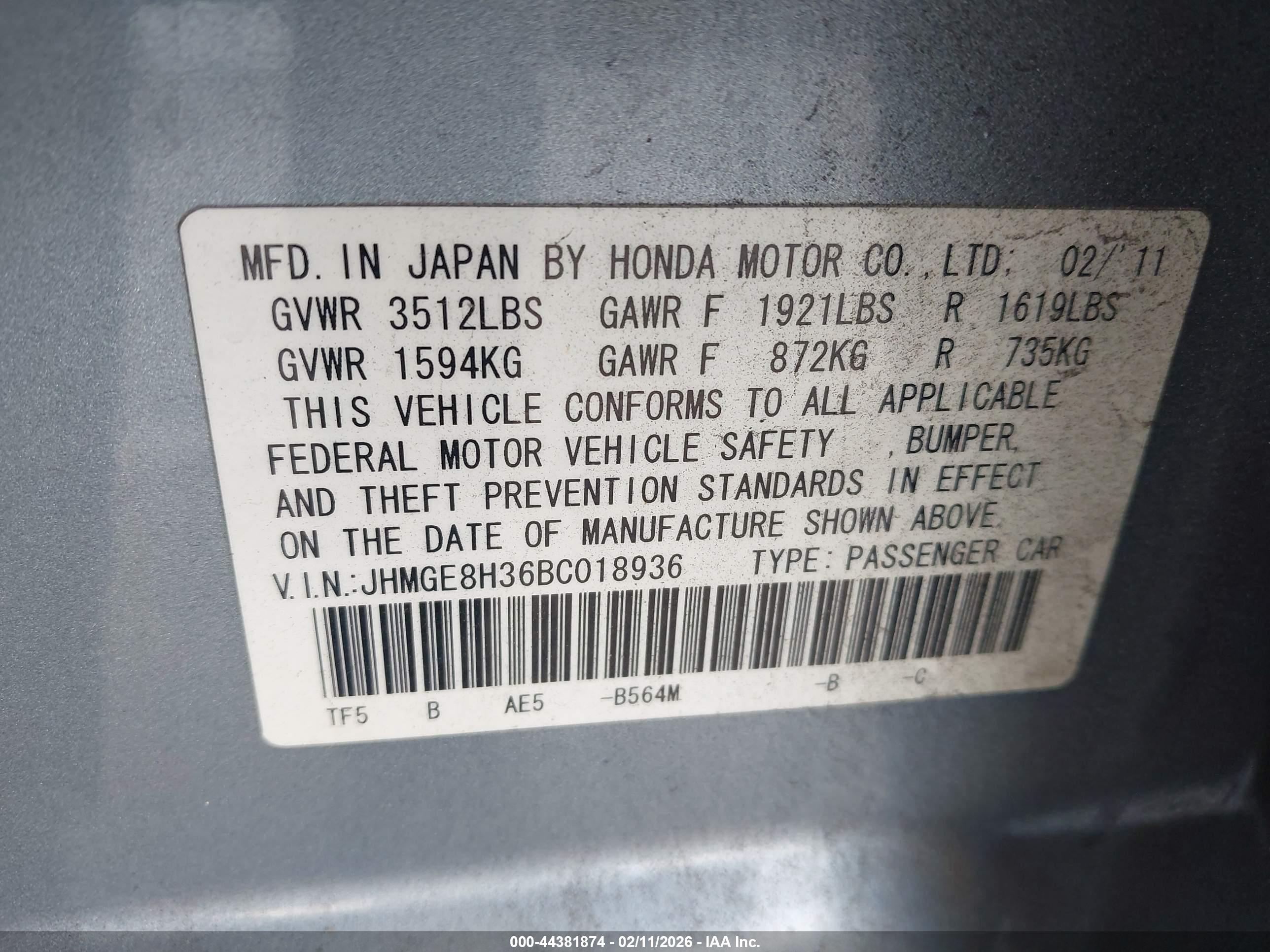 HONDA FIT image 9