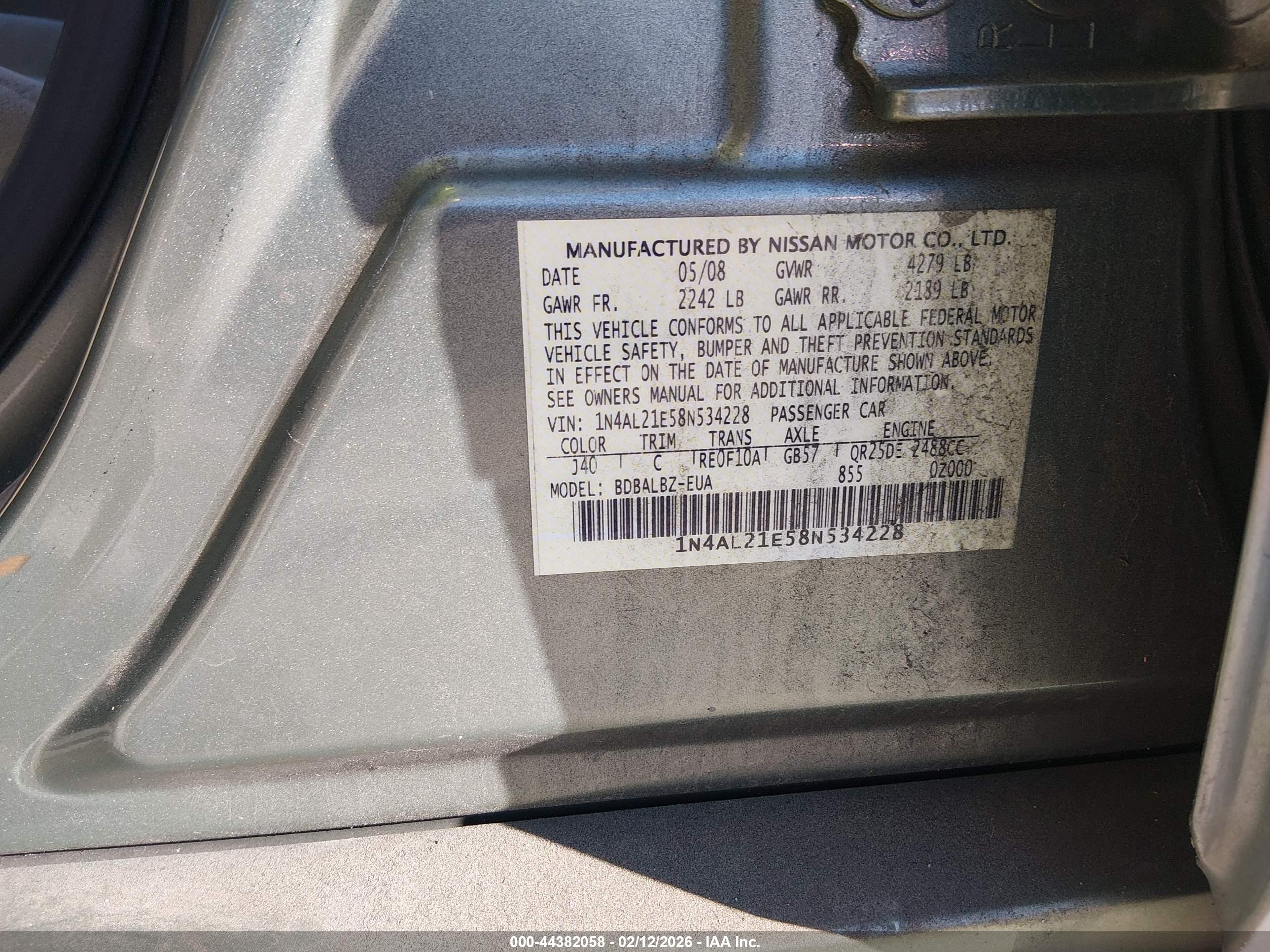 NISSAN ALTIMA image 9