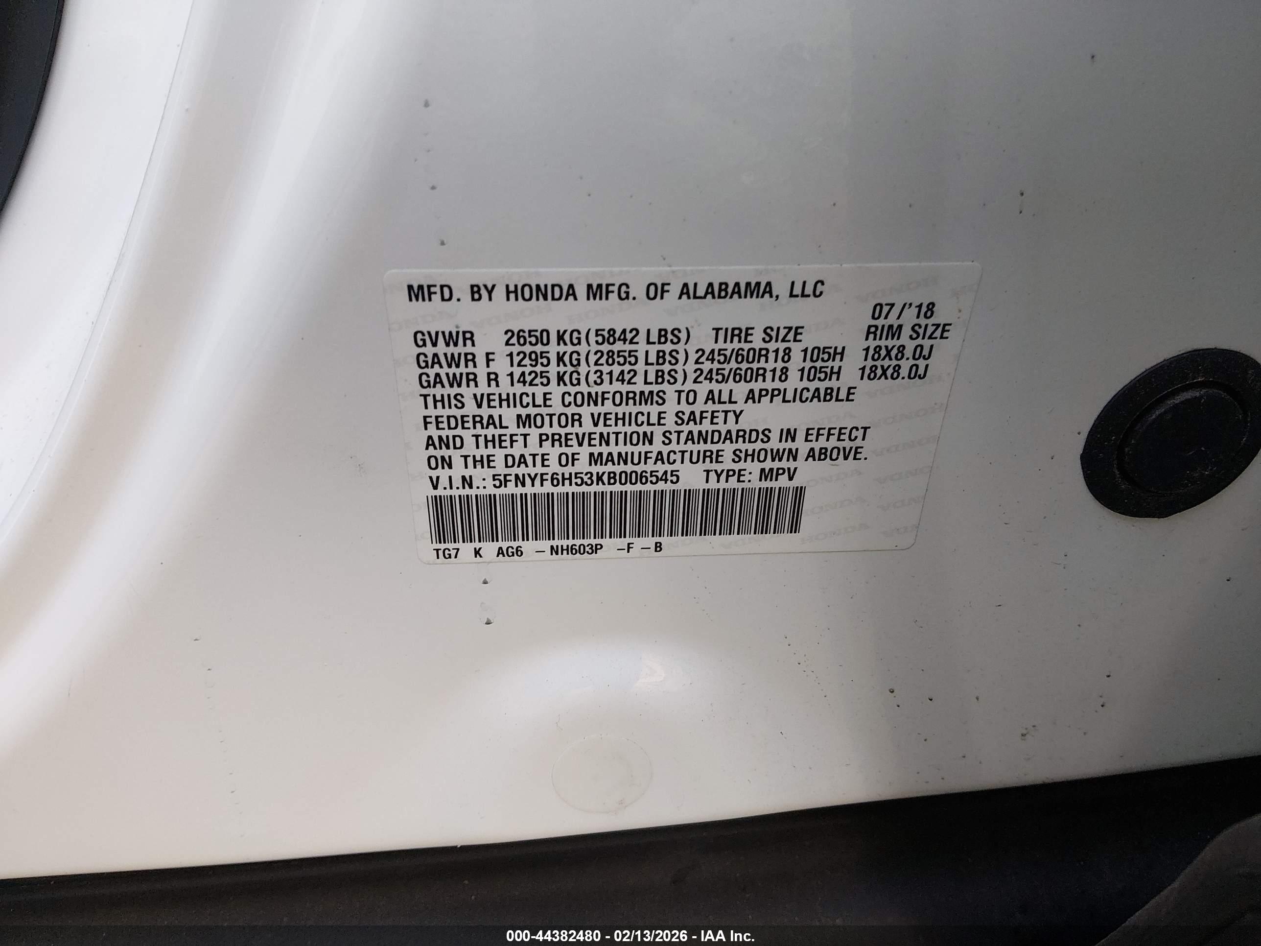 HONDA PILOT image 9