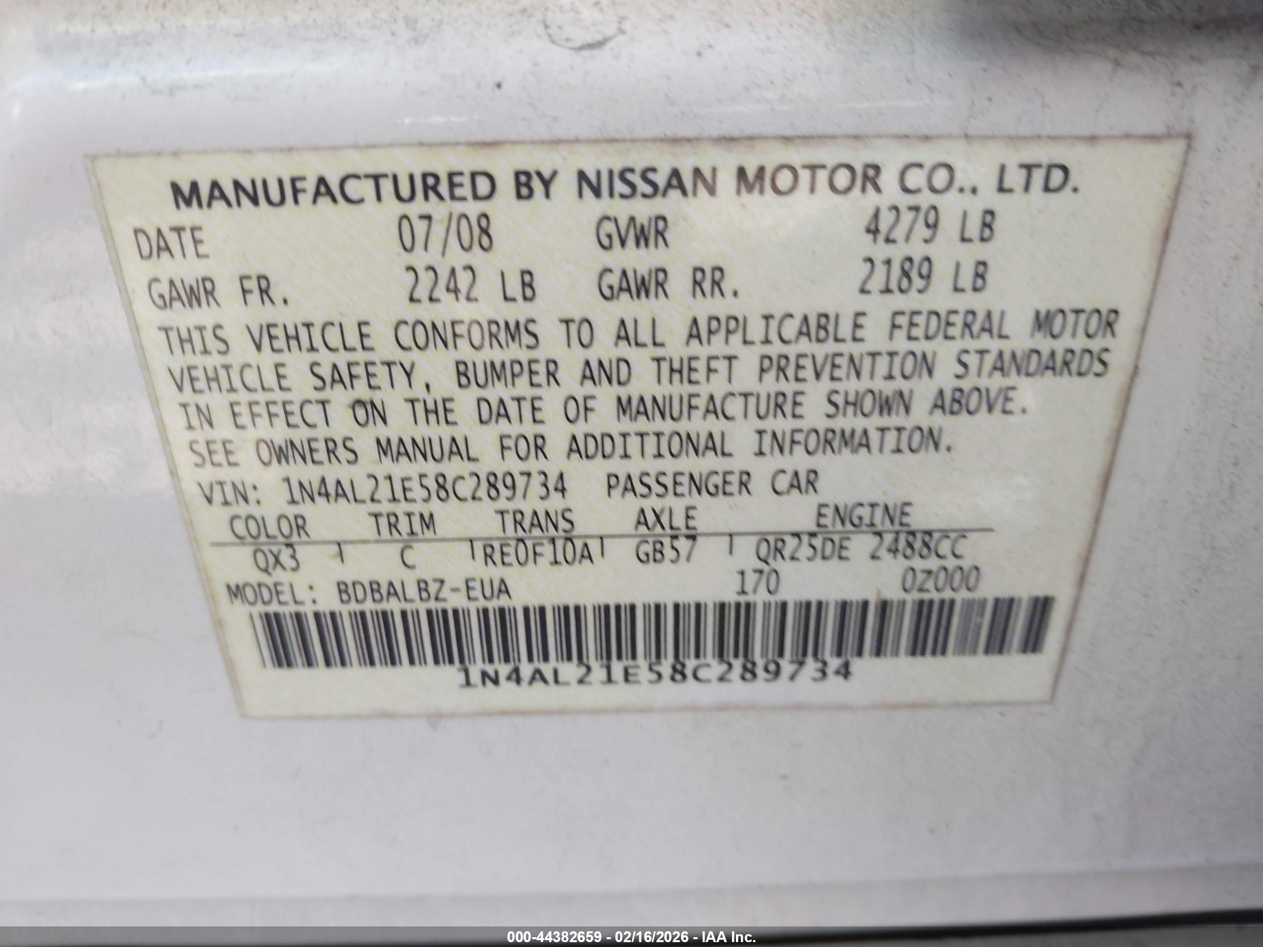 NISSAN ALTIMA image 9