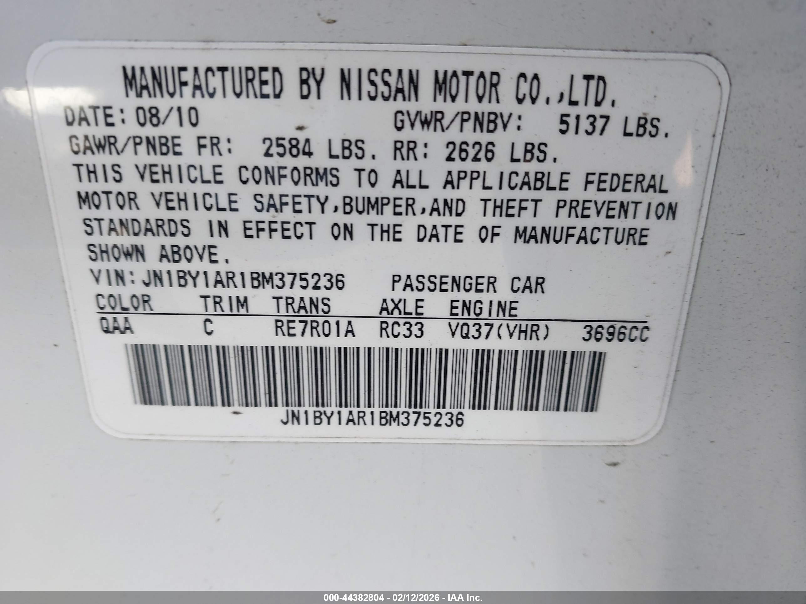 INFINITI M37X image 9
