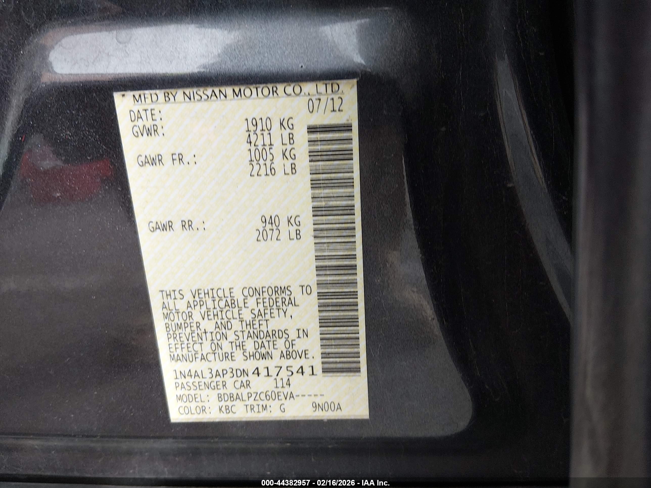 NISSAN ALTIMA image 9
