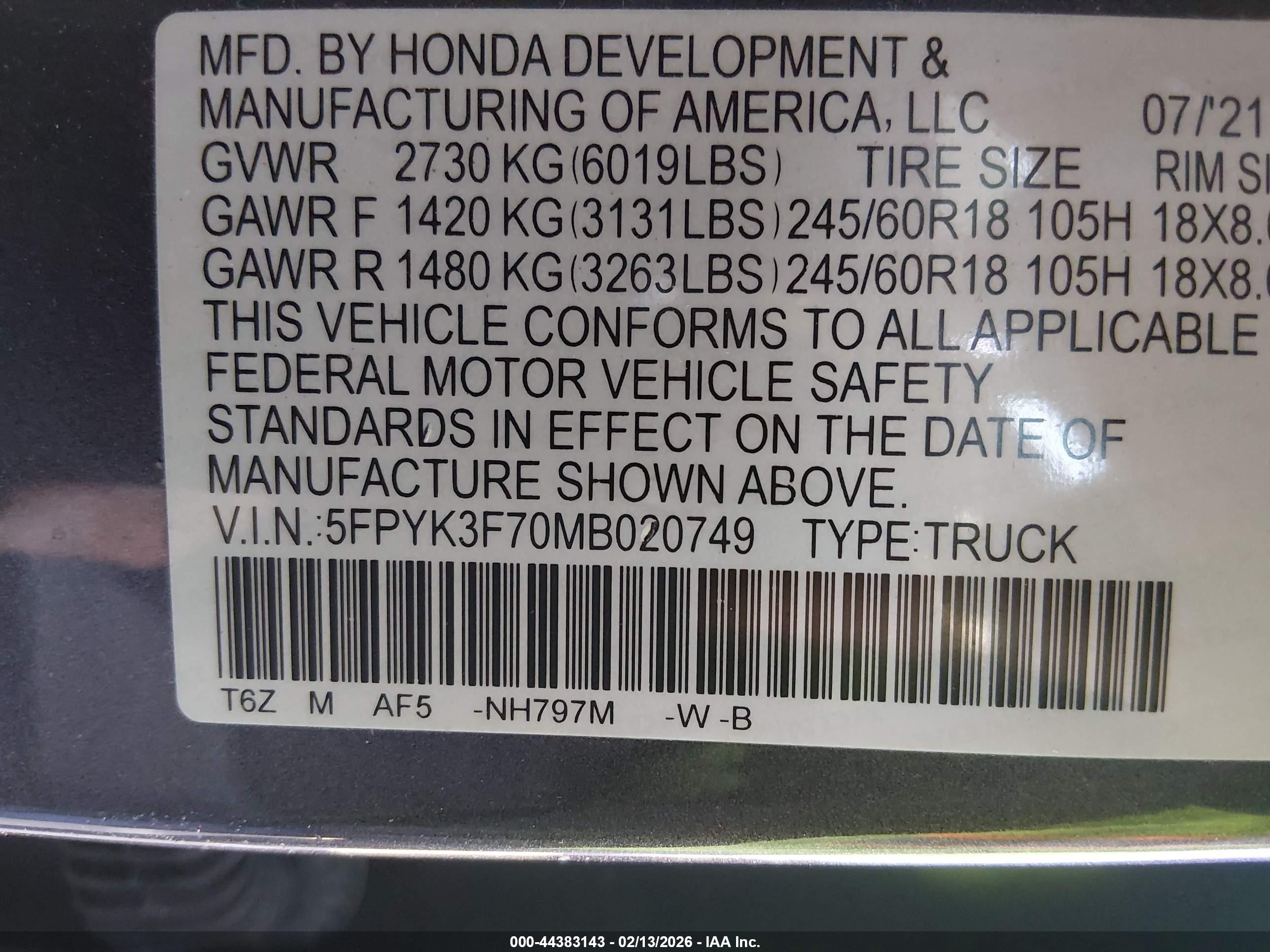 HONDA RIDGELINE image 9