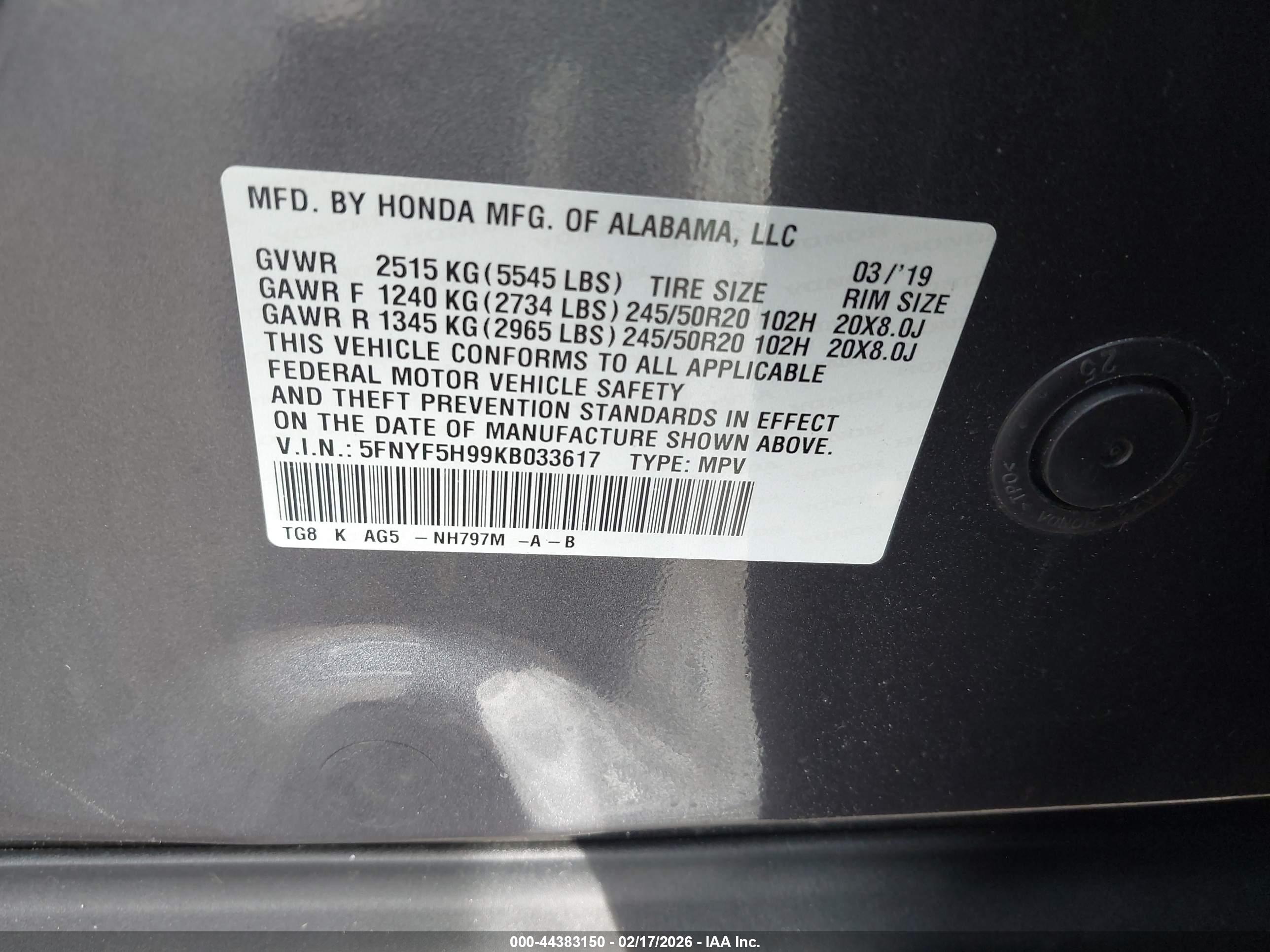 HONDA PILOT image 9