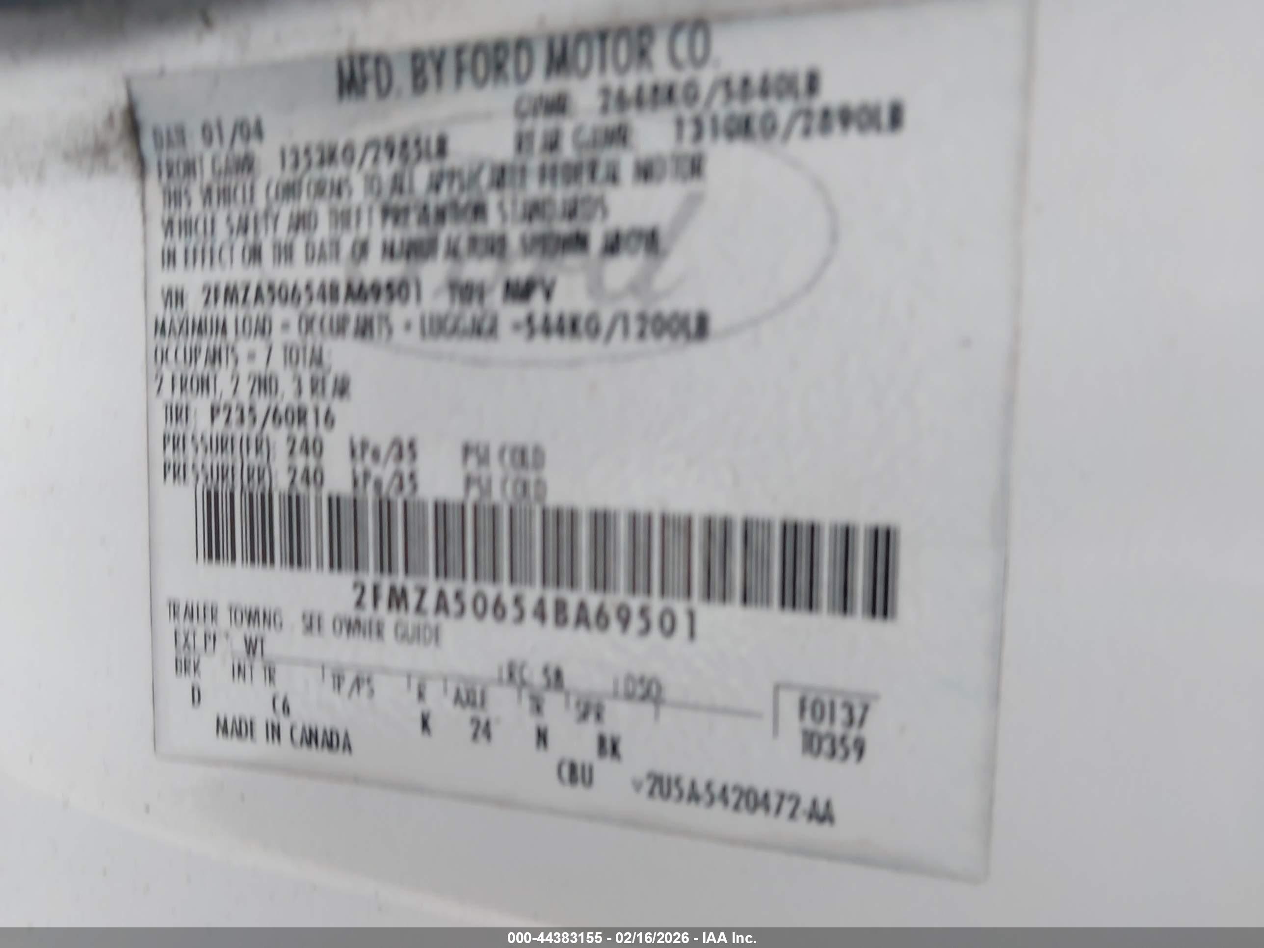 FORD FREESTAR image 9