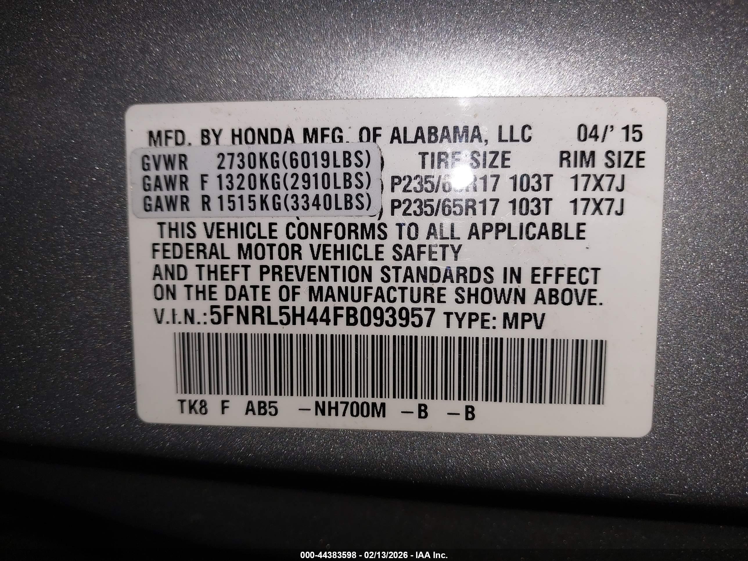 HONDA ODYSSEY image 9