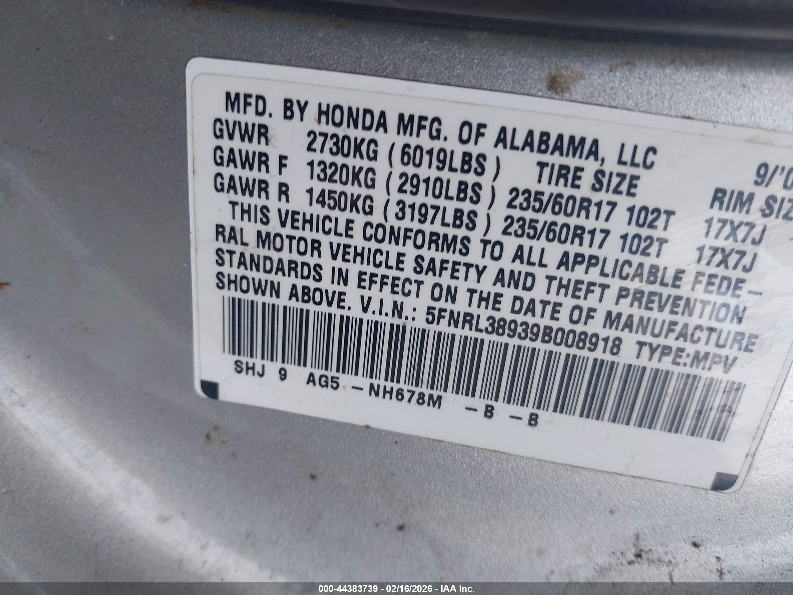 HONDA ODYSSEY image 9
