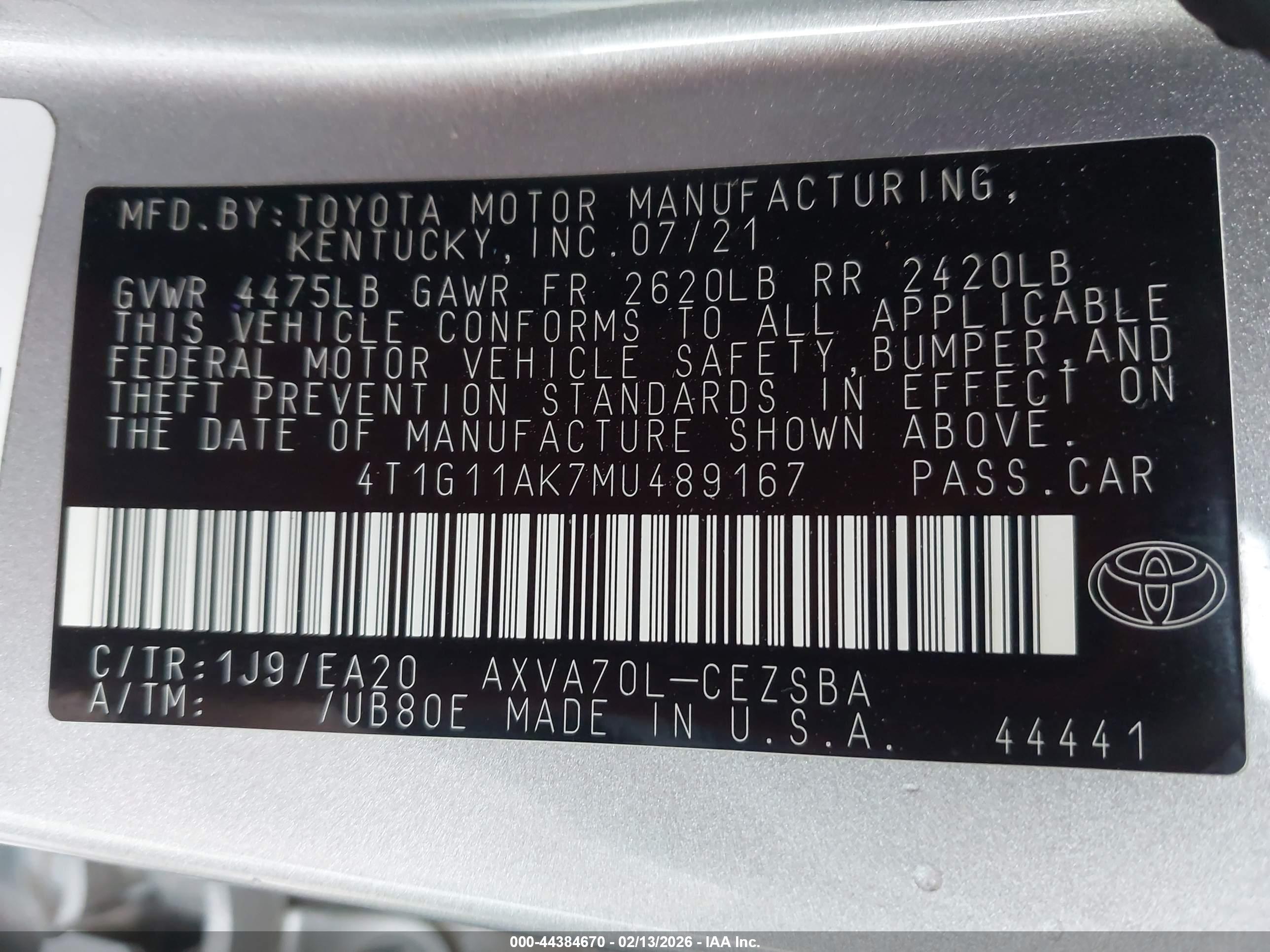 TOYOTA CAMRY image 9