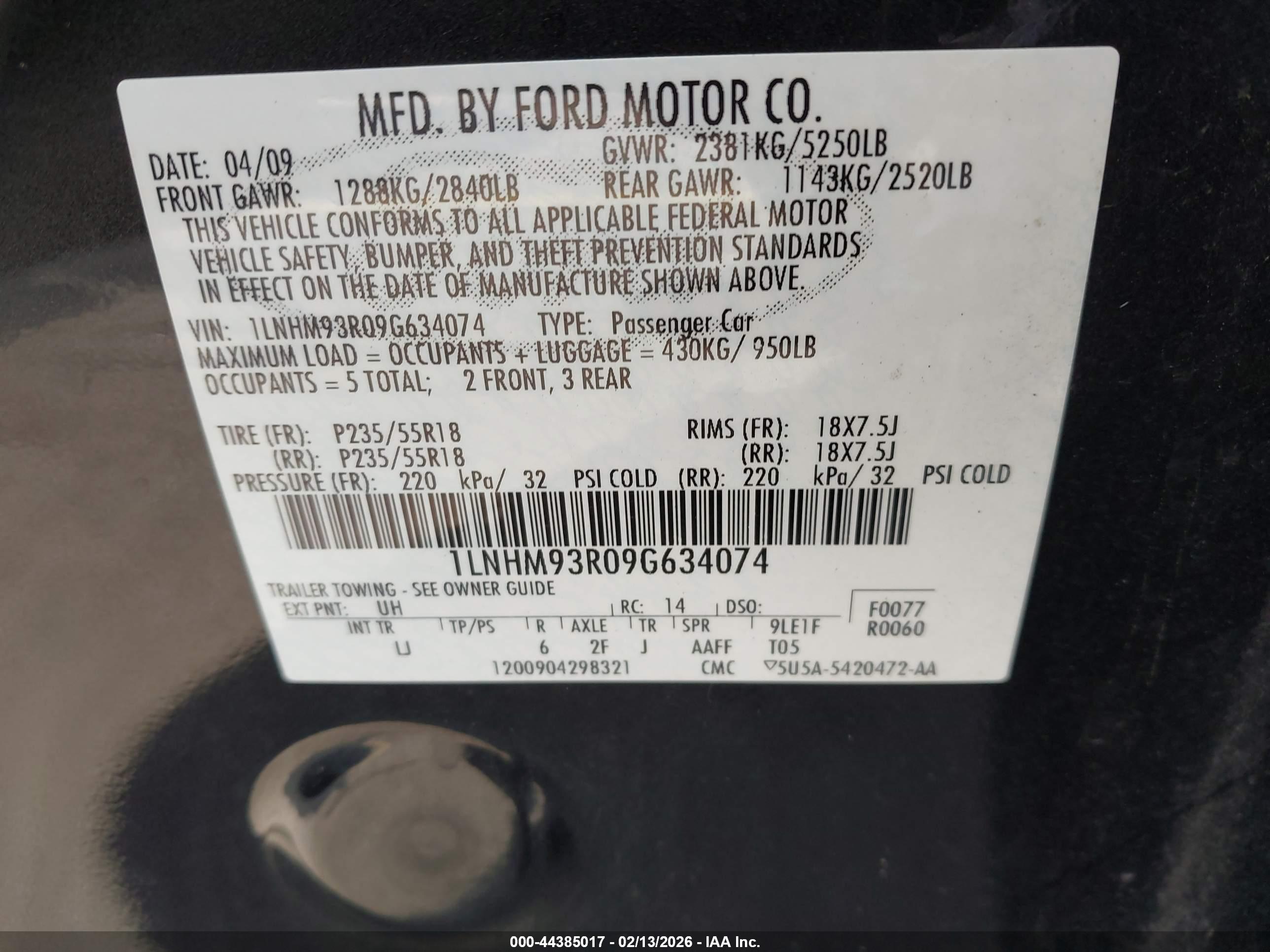 LINCOLN MKS image 9