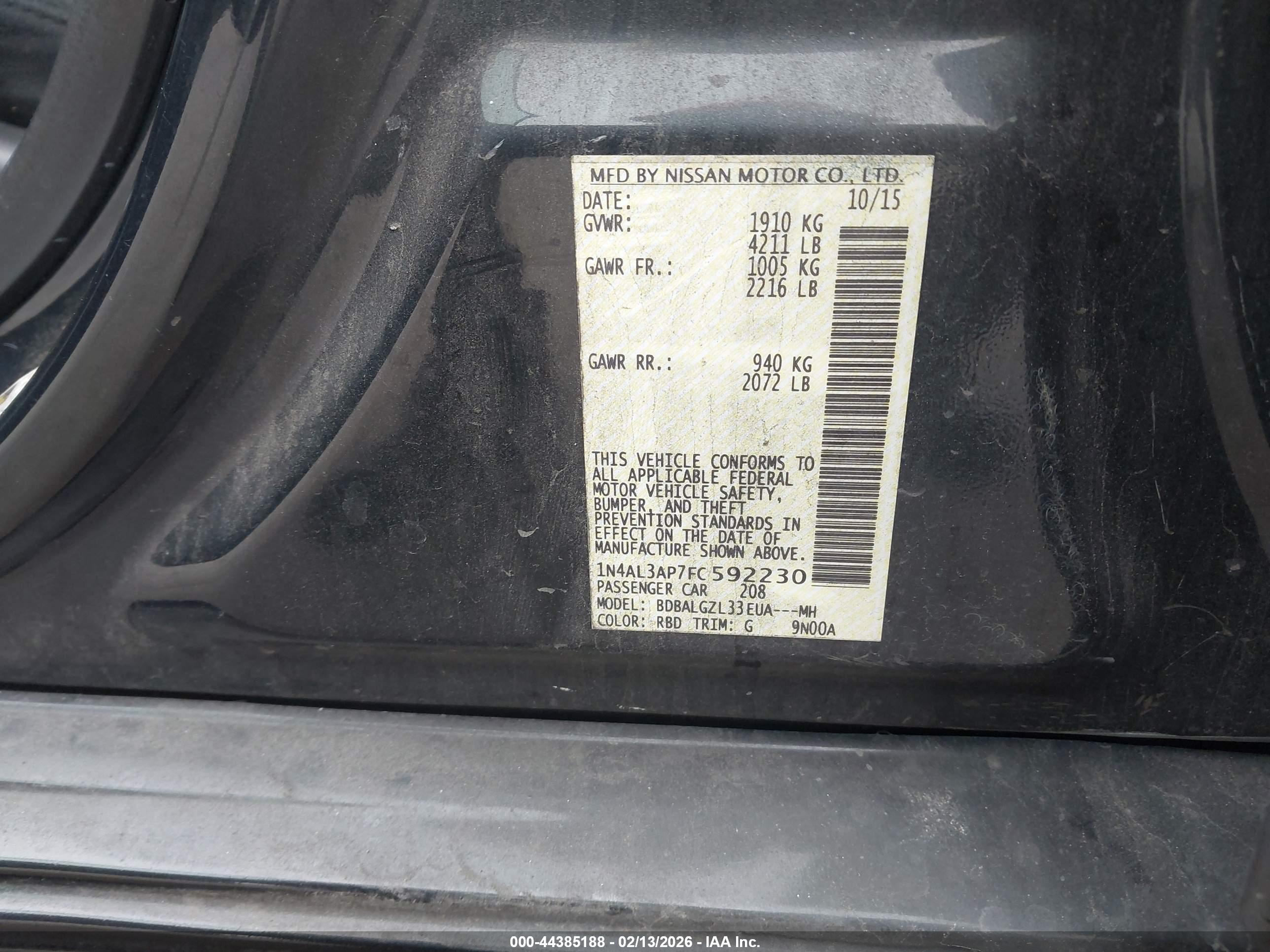 NISSAN ALTIMA image 9