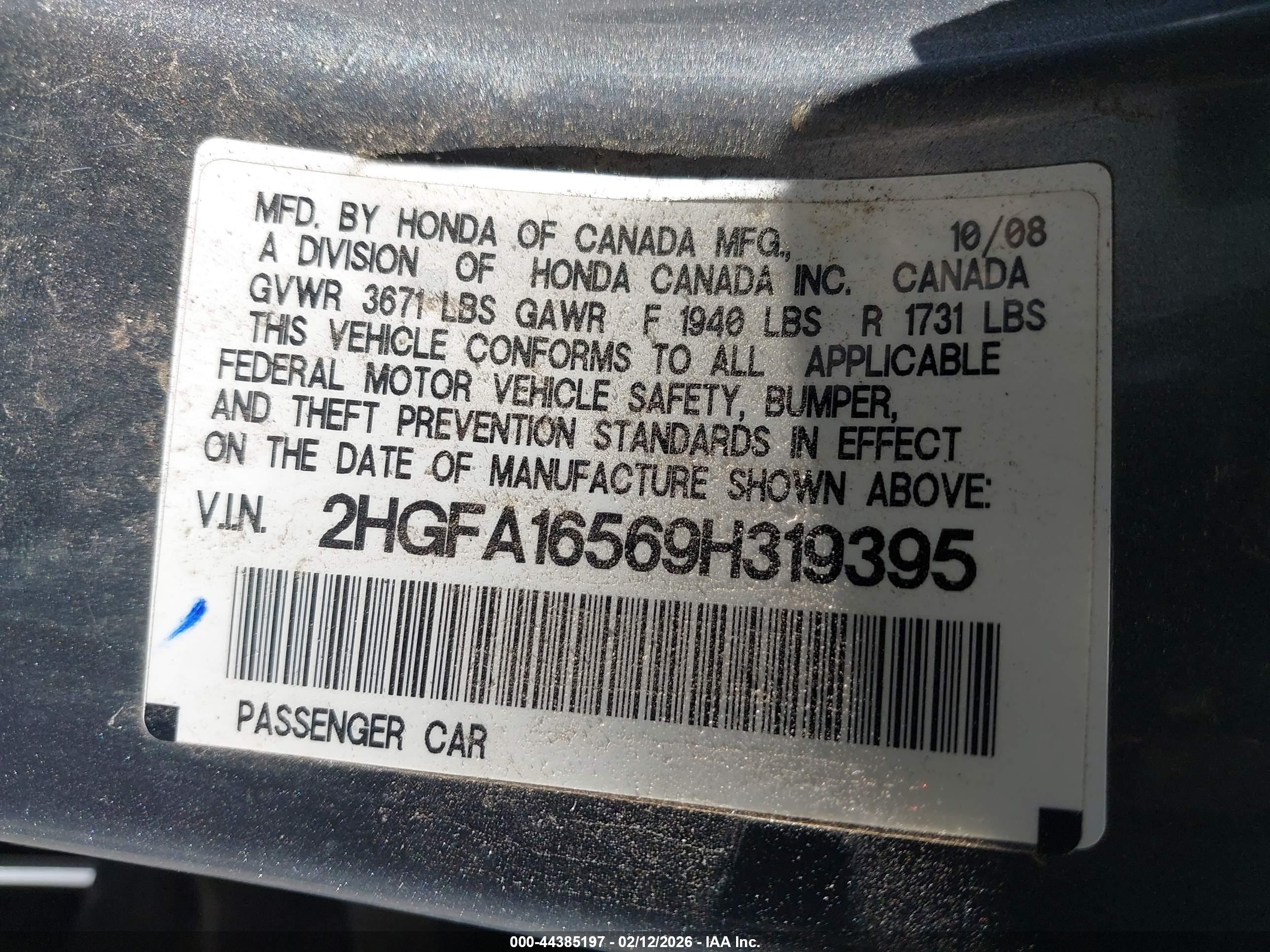 HONDA CIVIC image 9