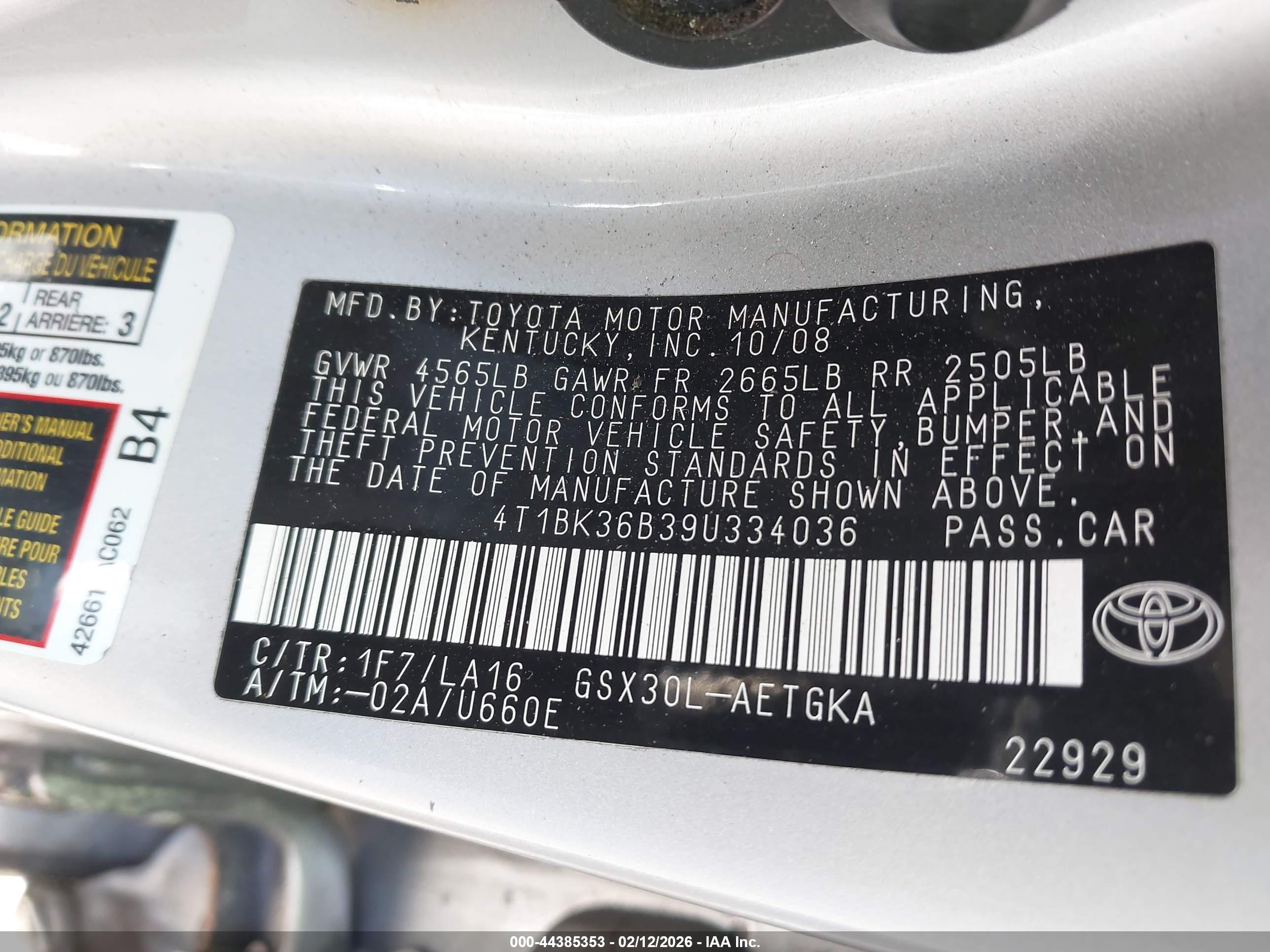 TOYOTA AVALON image 9