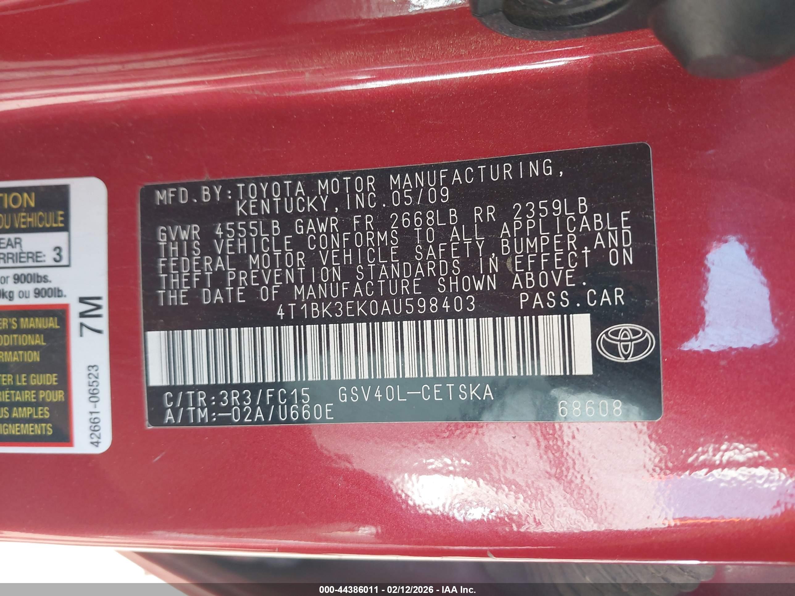 TOYOTA CAMRY image 9
