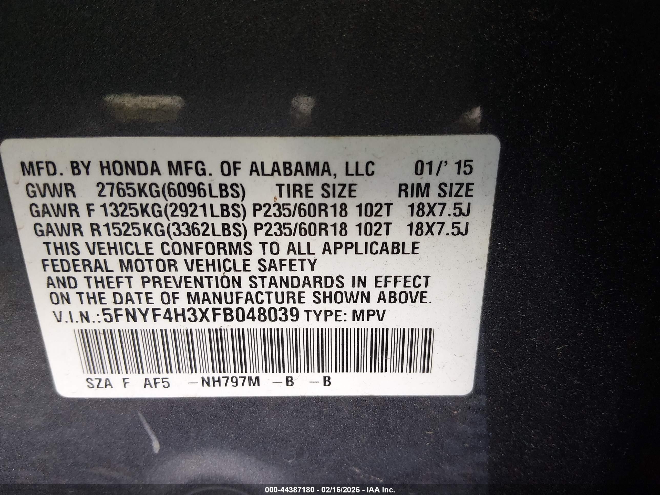 HONDA PILOT image 9