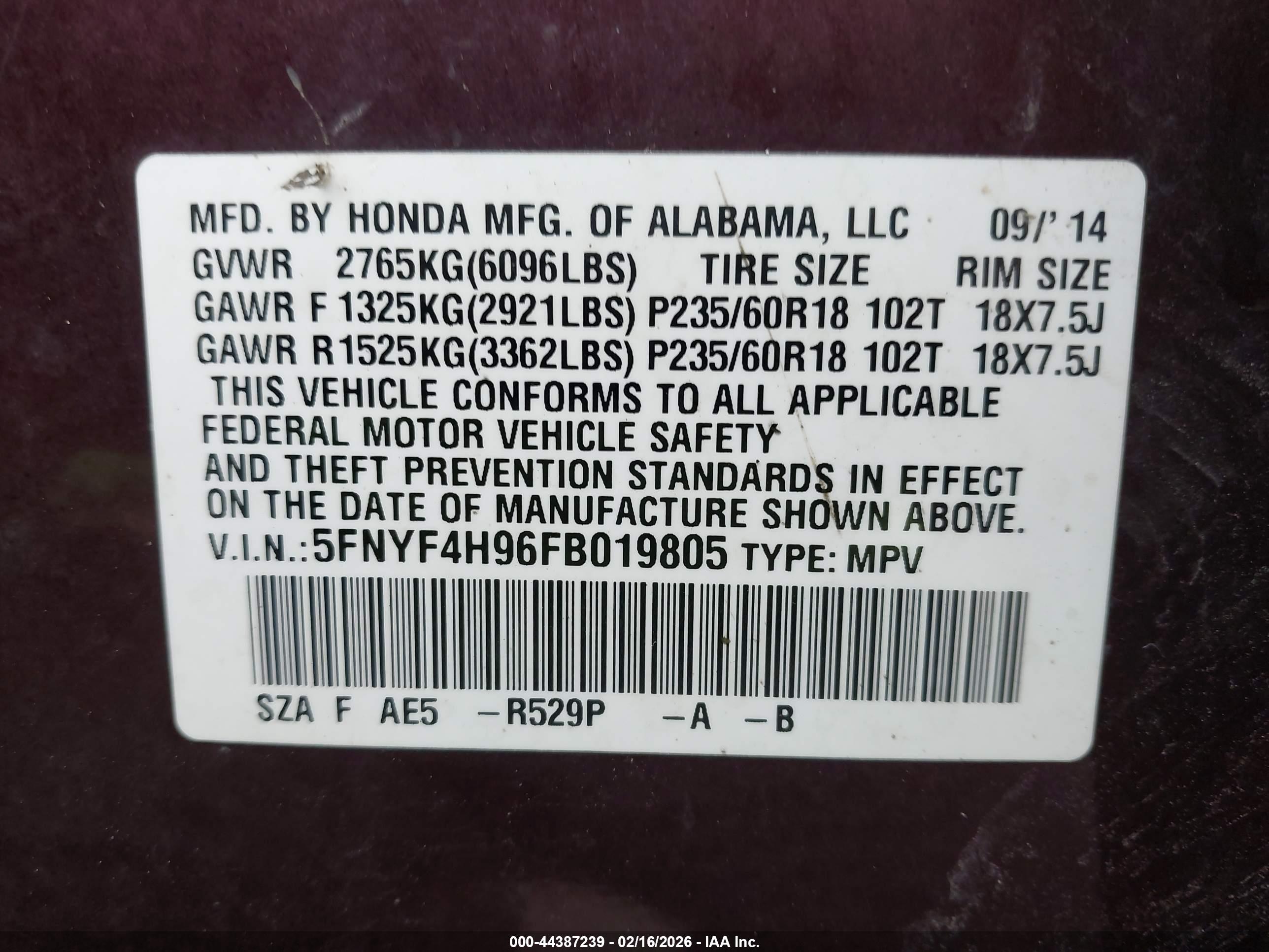 HONDA PILOT image 9