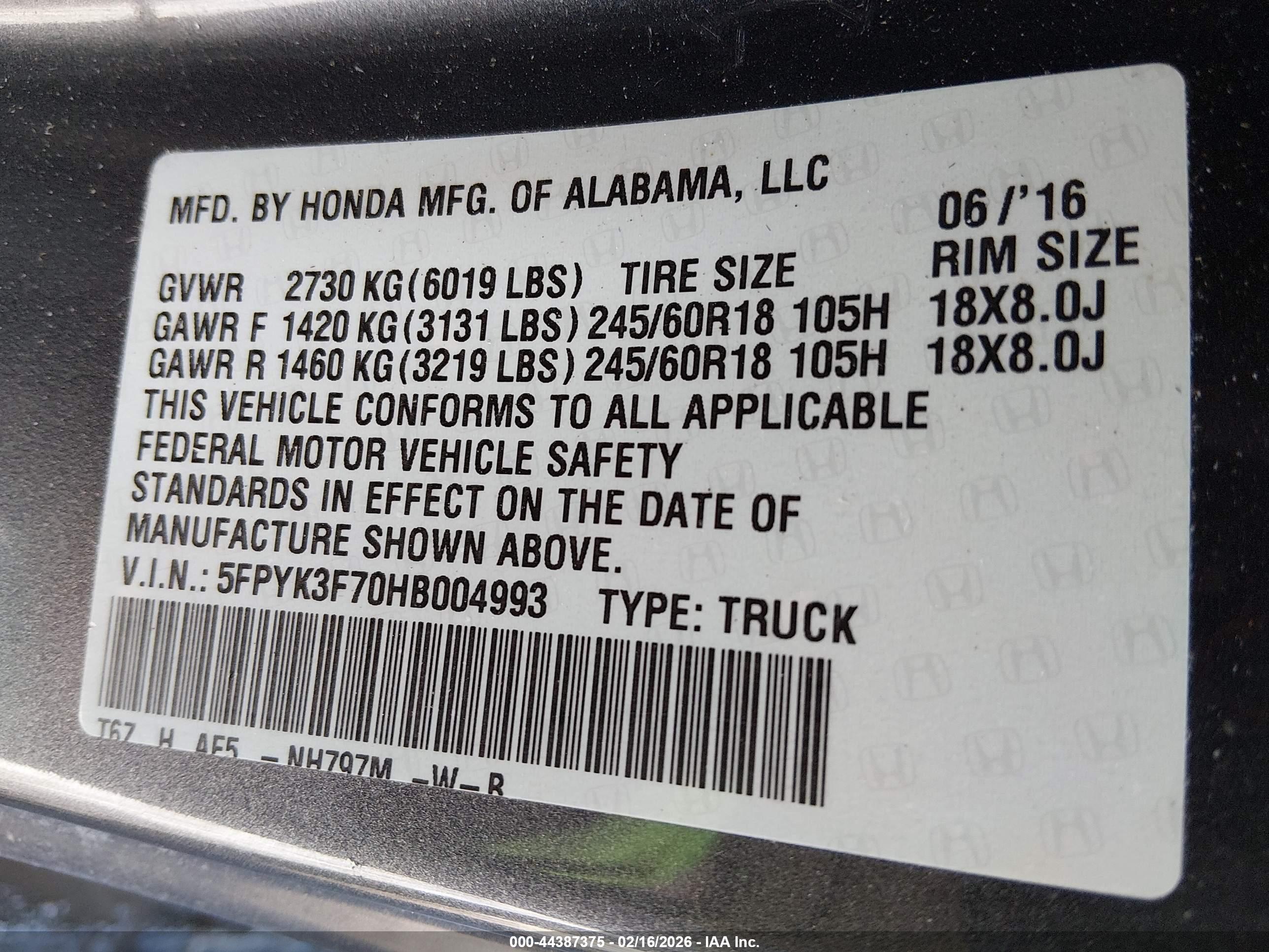 HONDA RIDGELINE image 9