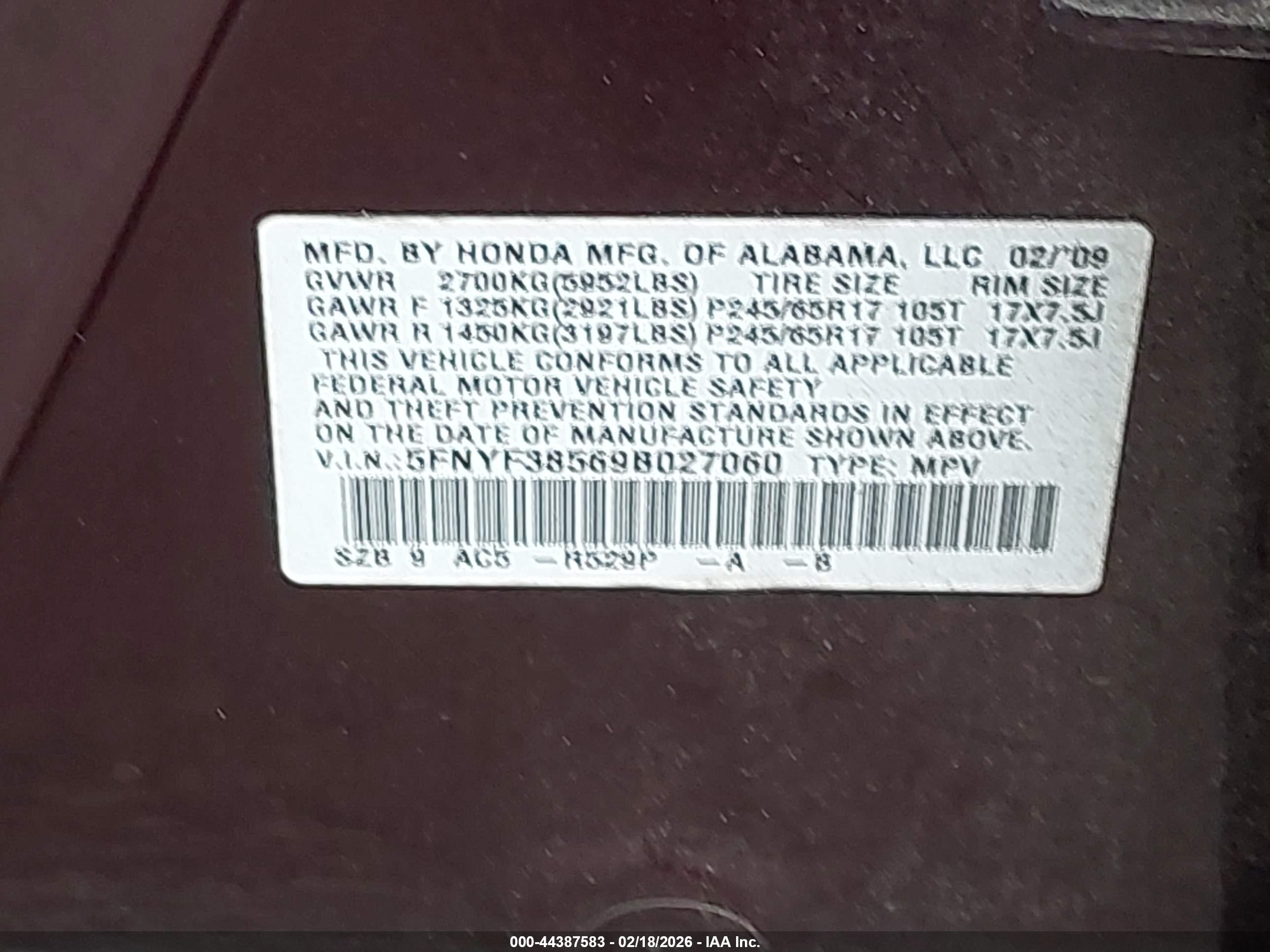 HONDA PILOT image 9