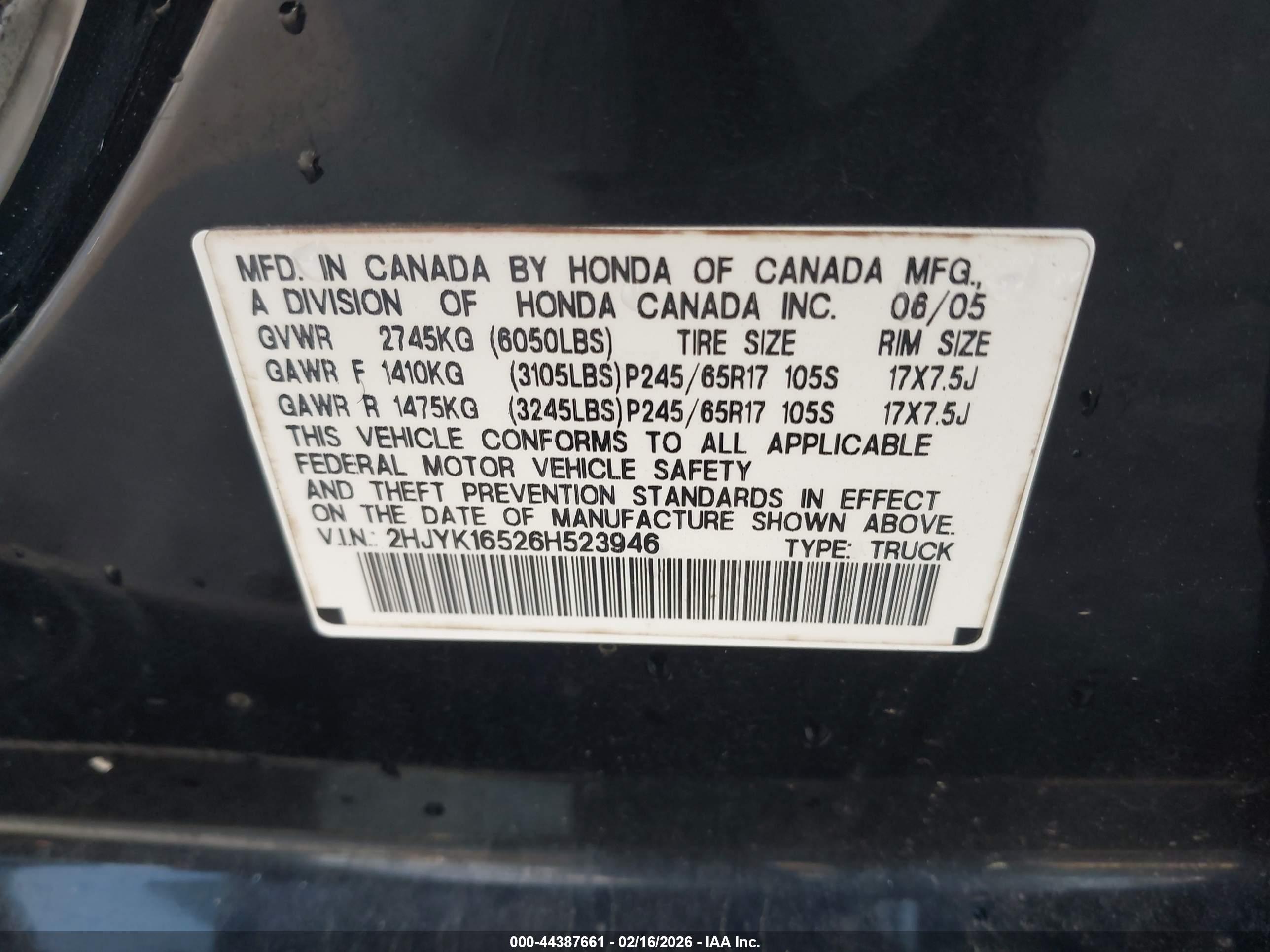 HONDA RIDGELINE image 9