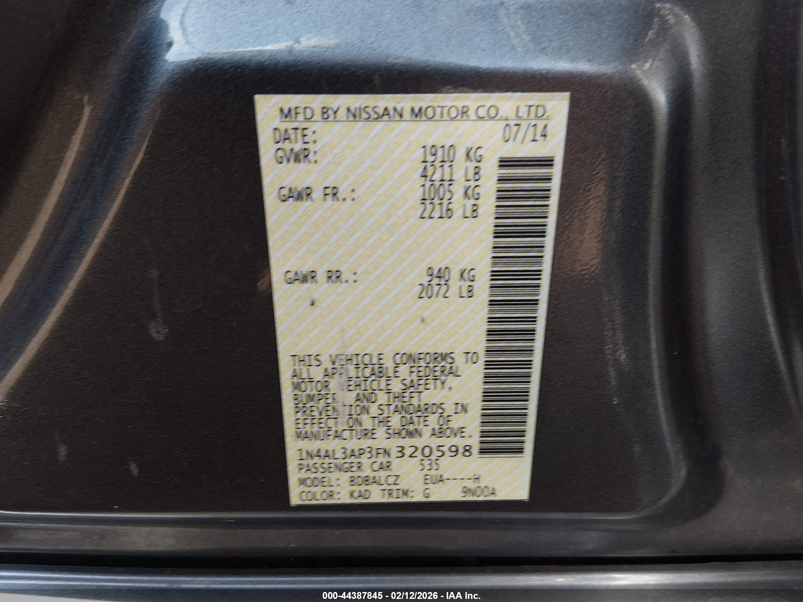 NISSAN ALTIMA image 9
