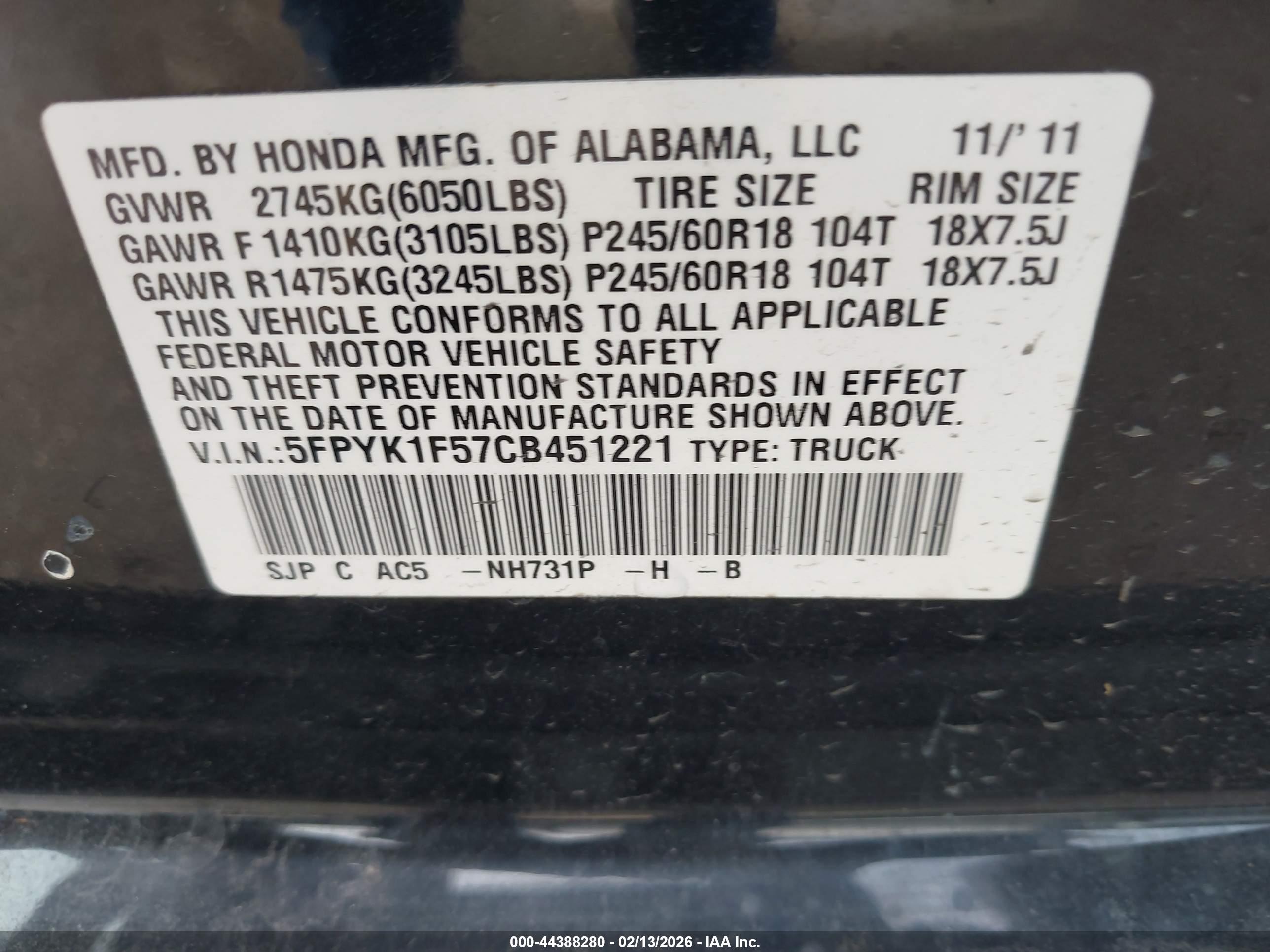 HONDA RIDGELINE image 9