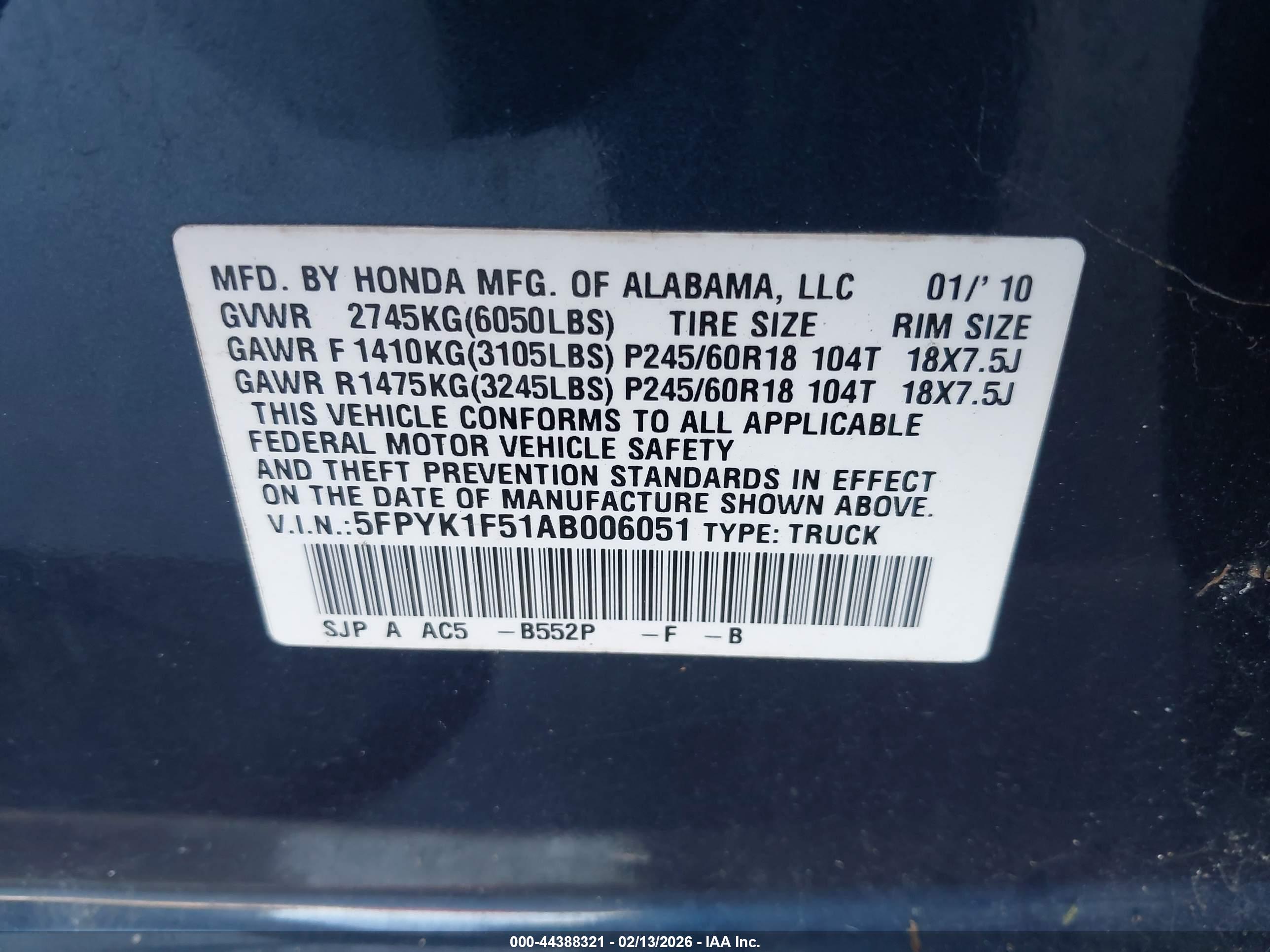 HONDA RIDGELINE image 9