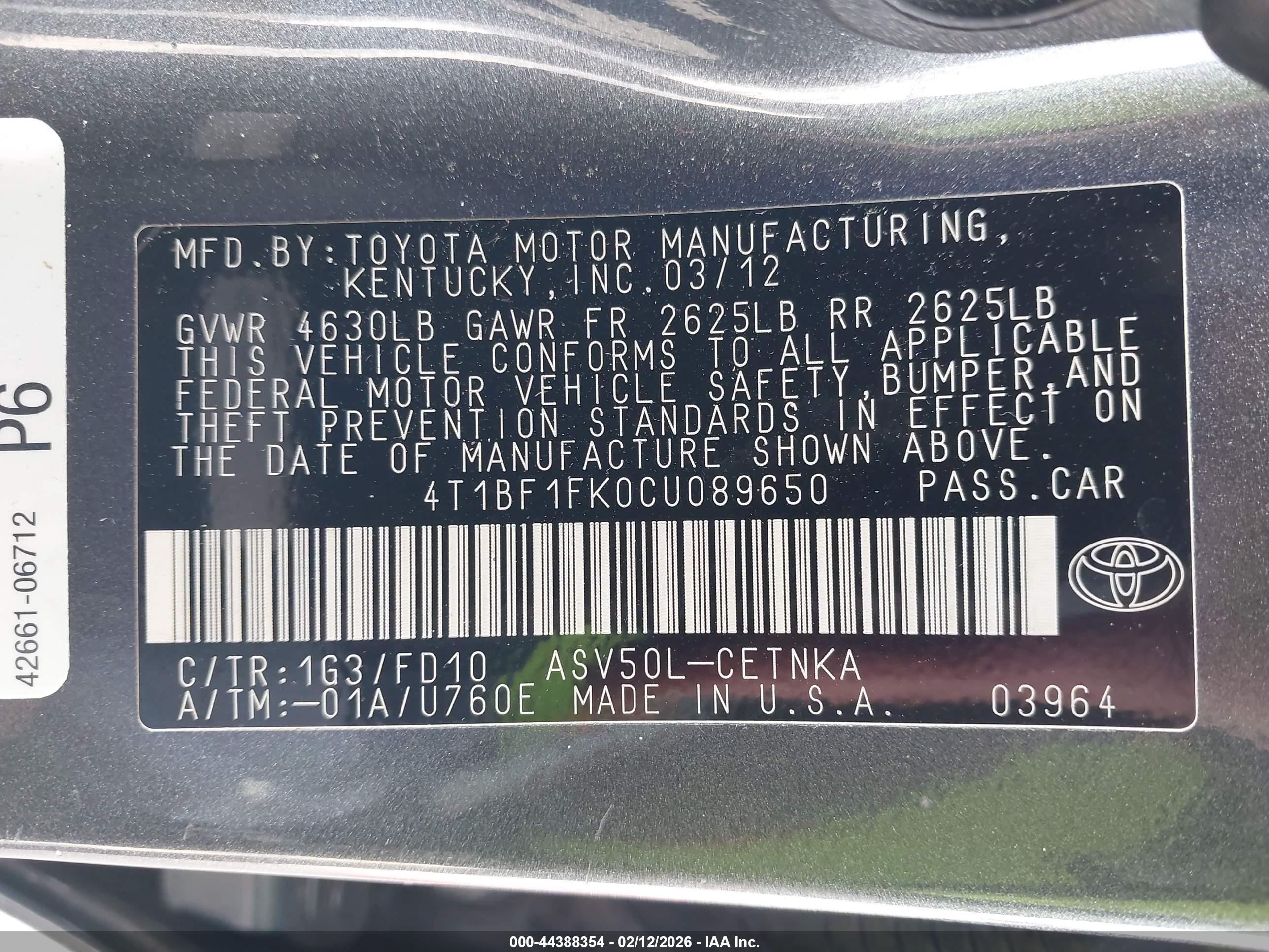 TOYOTA CAMRY image 9