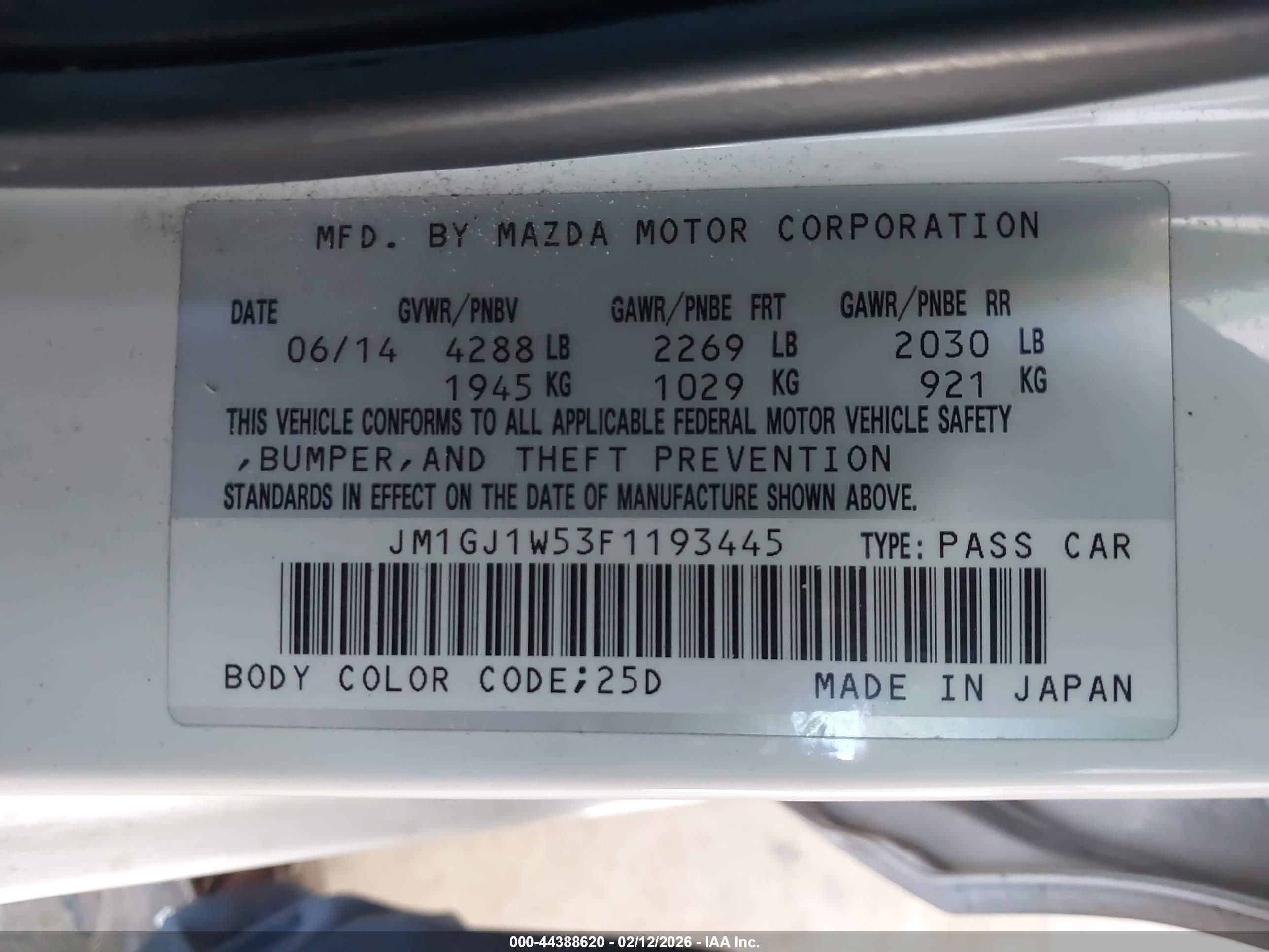 MAZDA MAZDA6 image 9