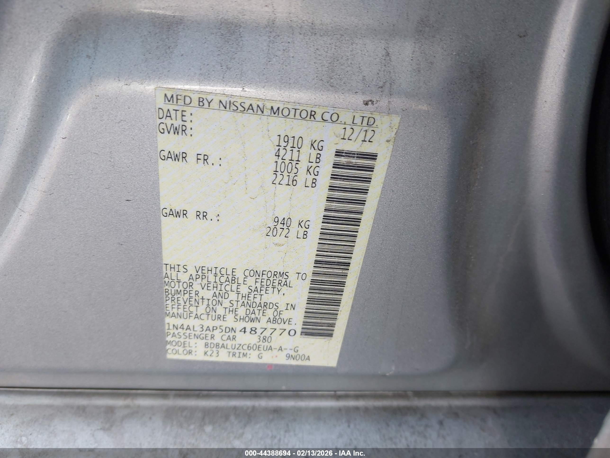 NISSAN ALTIMA image 9