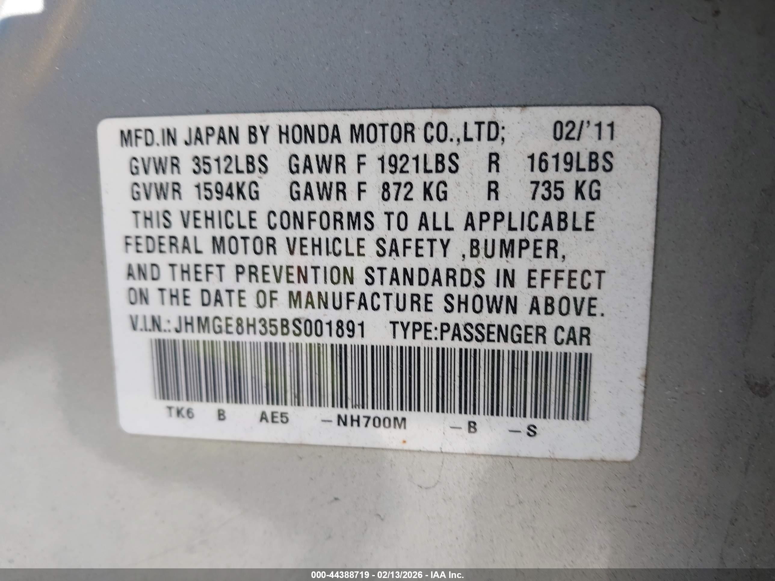 HONDA FIT image 9