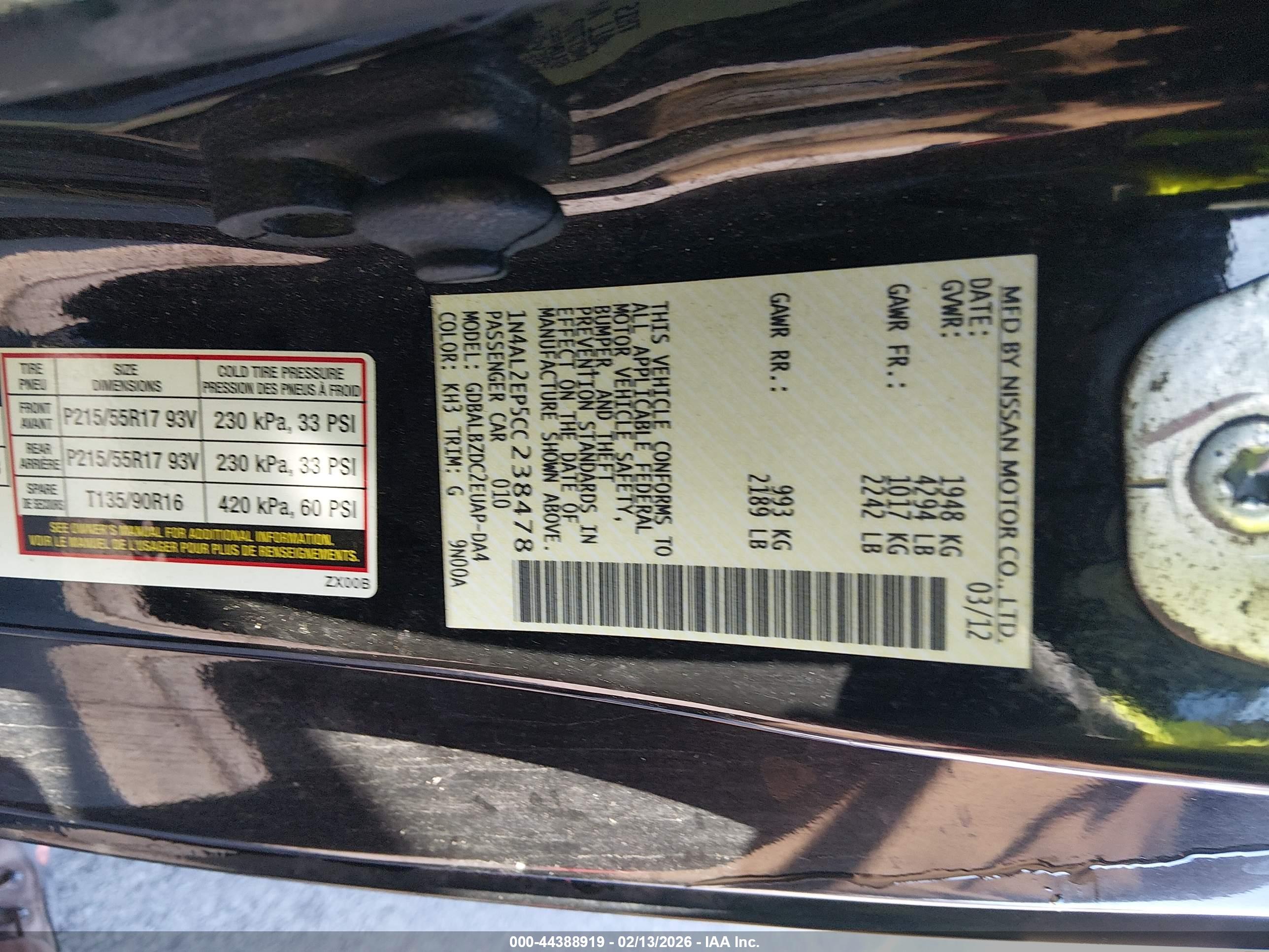 NISSAN ALTIMA image 9
