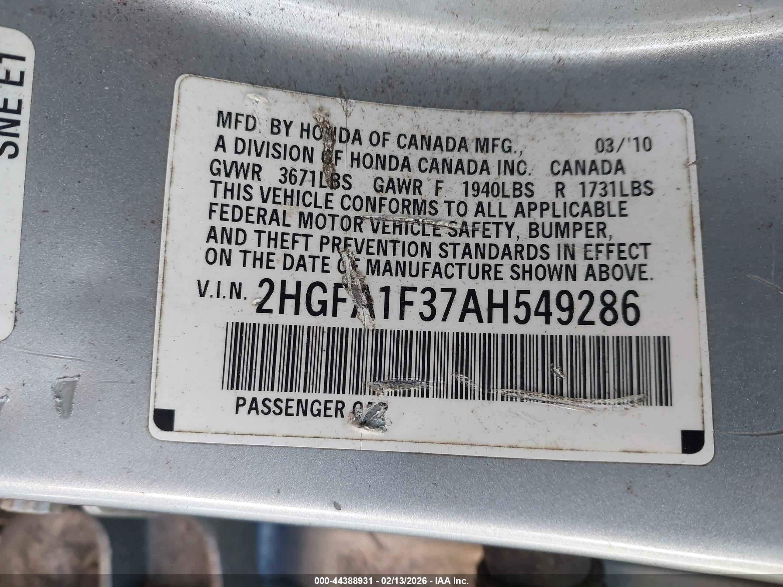 HONDA CIVIC image 9