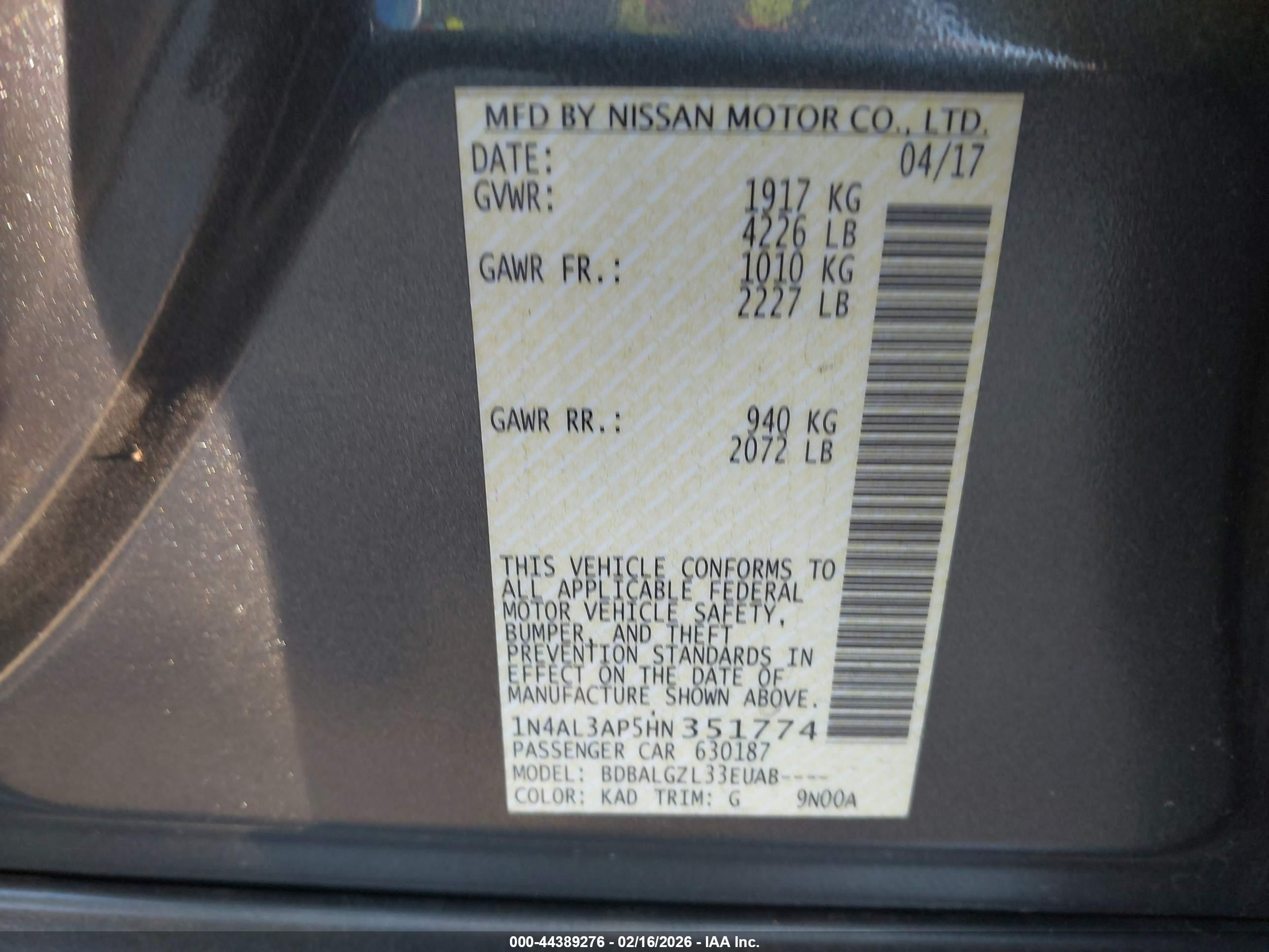 NISSAN ALTIMA image 9