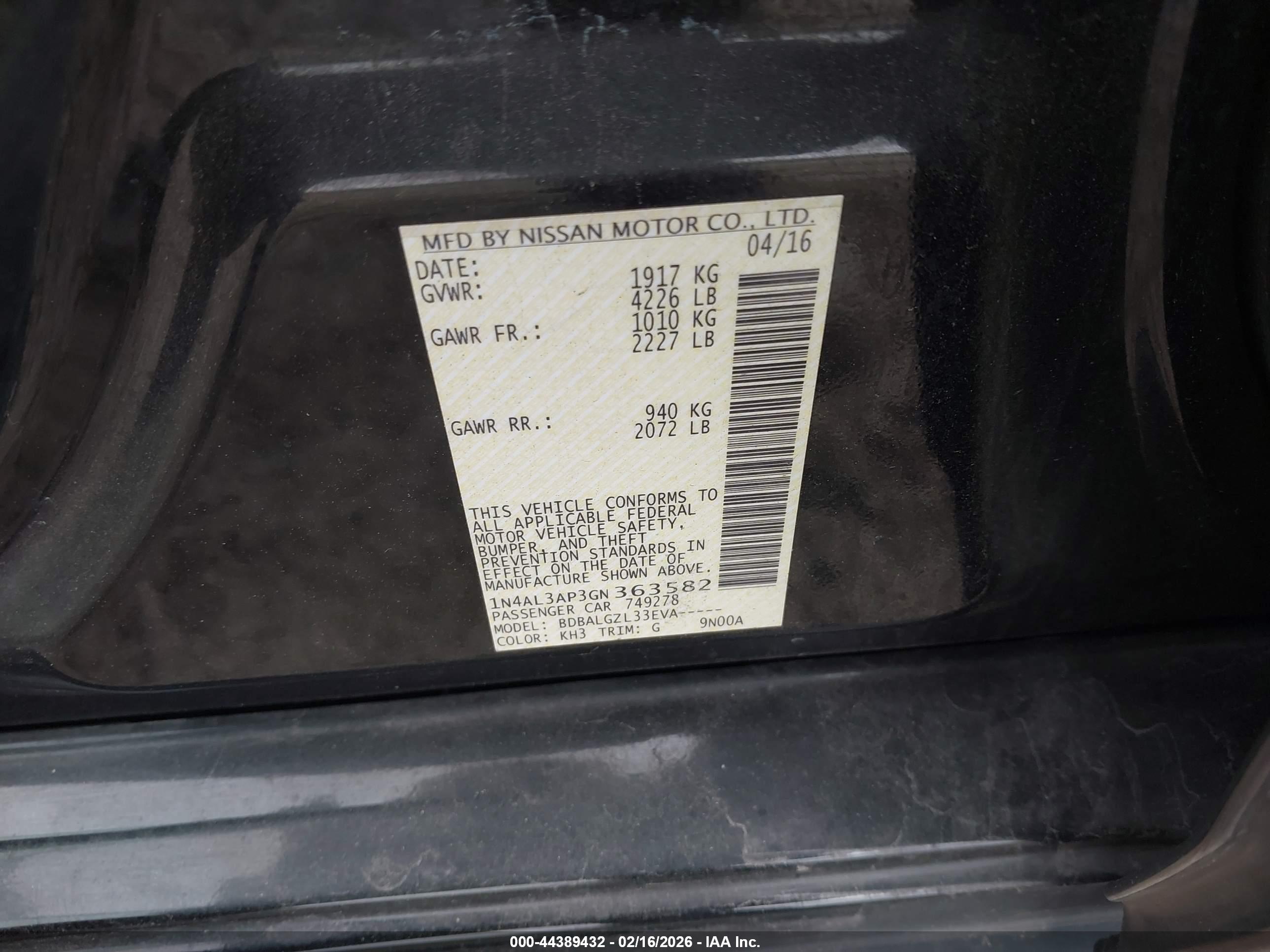 NISSAN ALTIMA image 9