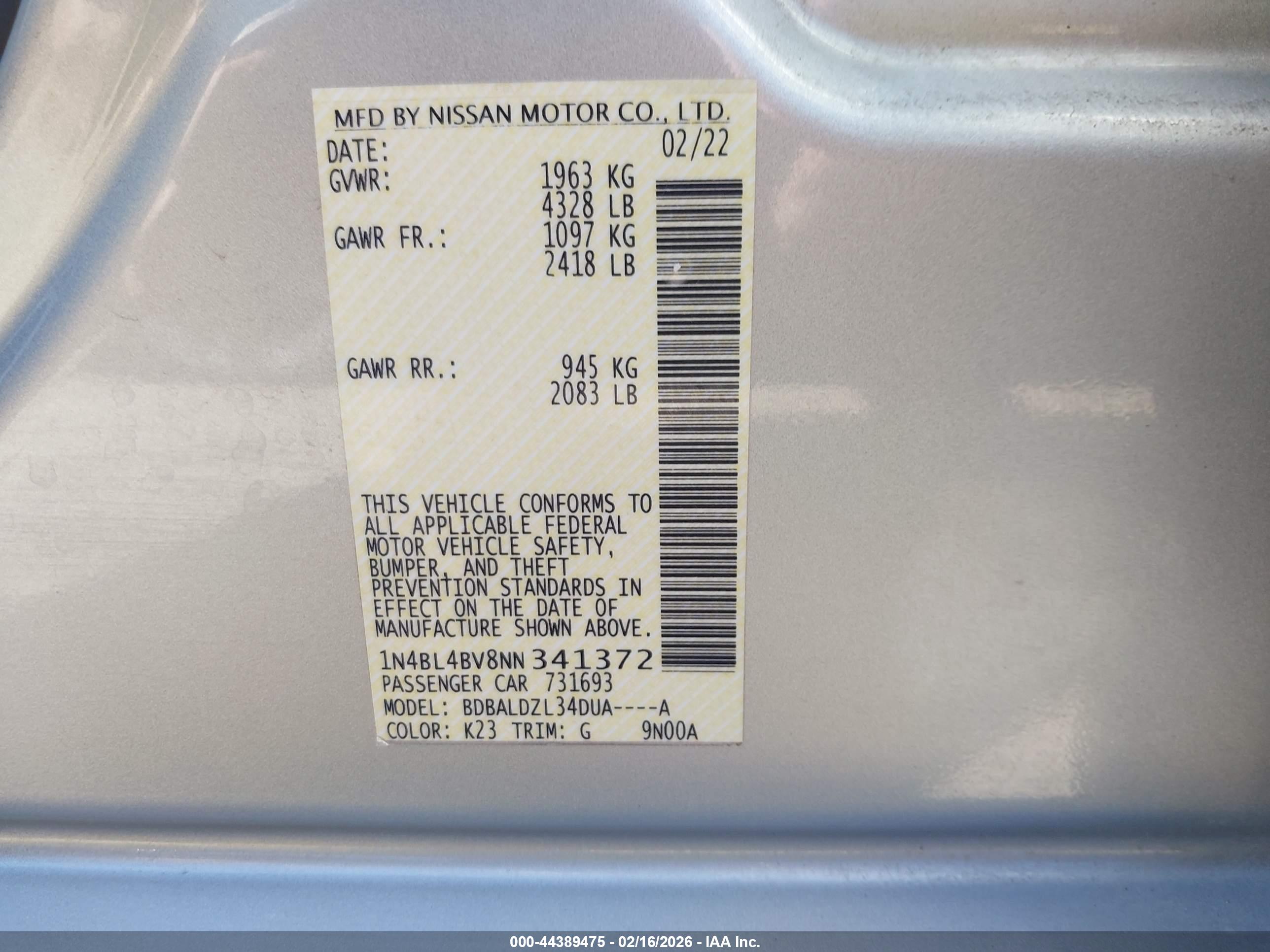 NISSAN ALTIMA image 9