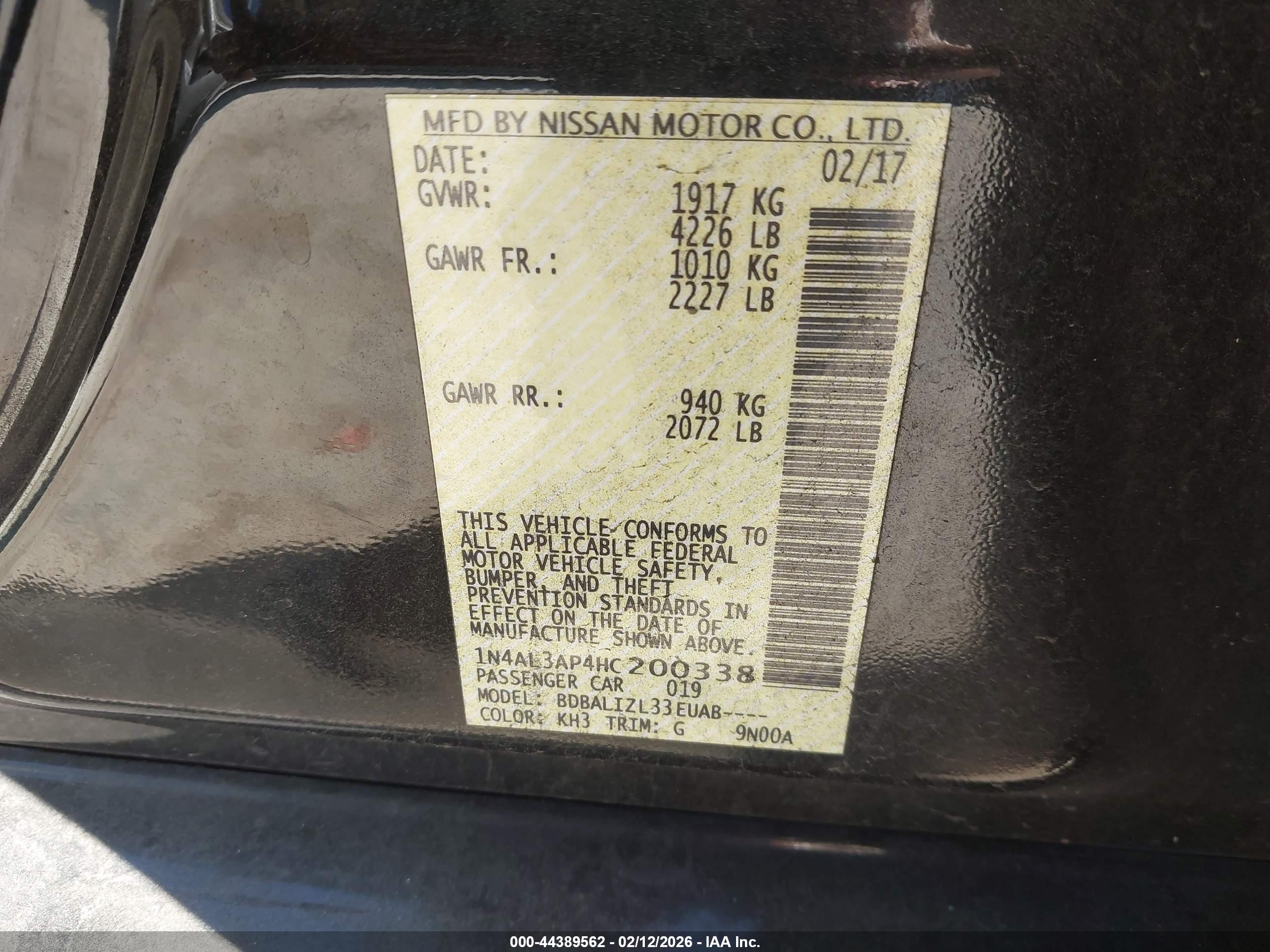 NISSAN ALTIMA image 9