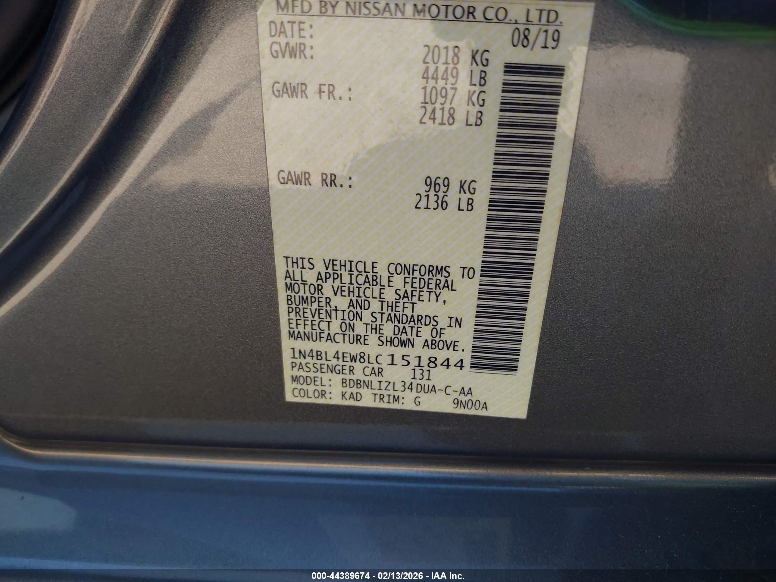 NISSAN ALTIMA image 9