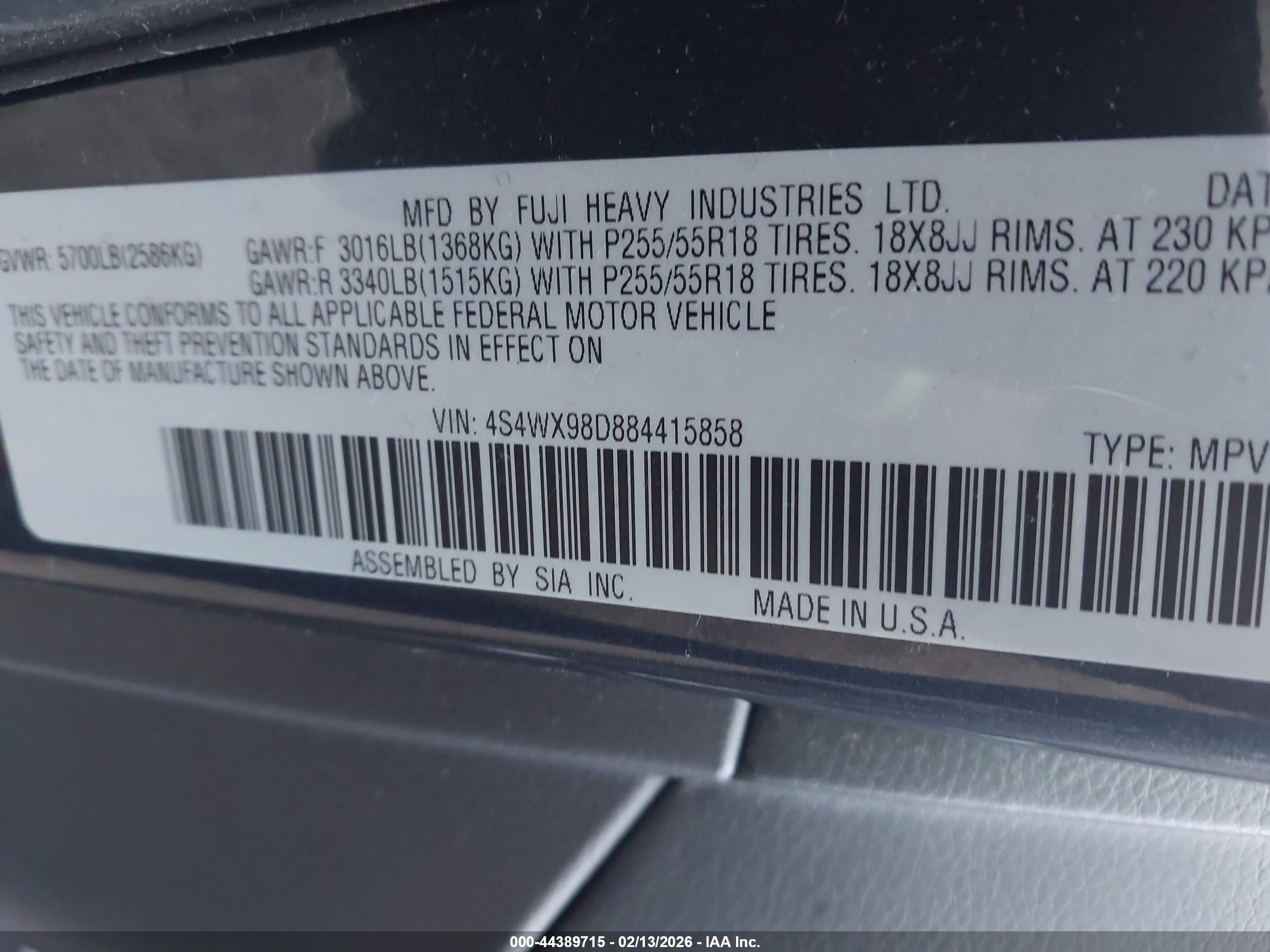 SUBARU TRIBECA image 9