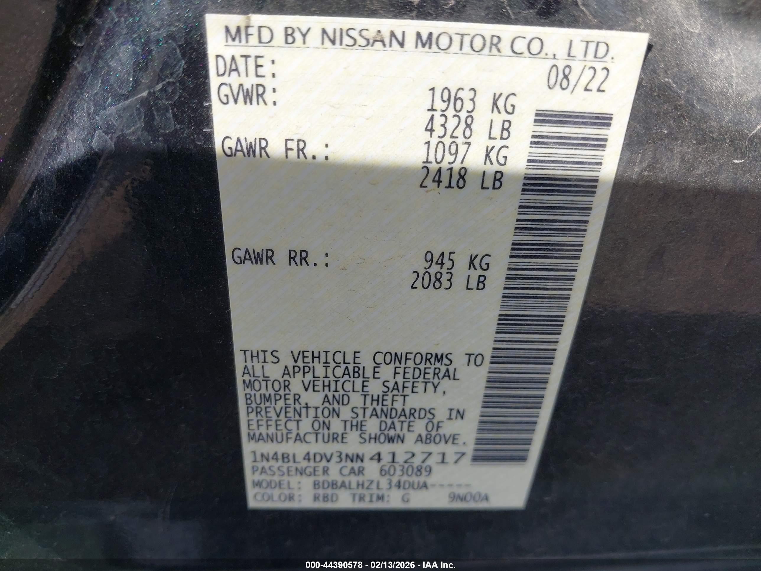 NISSAN ALTIMA image 9