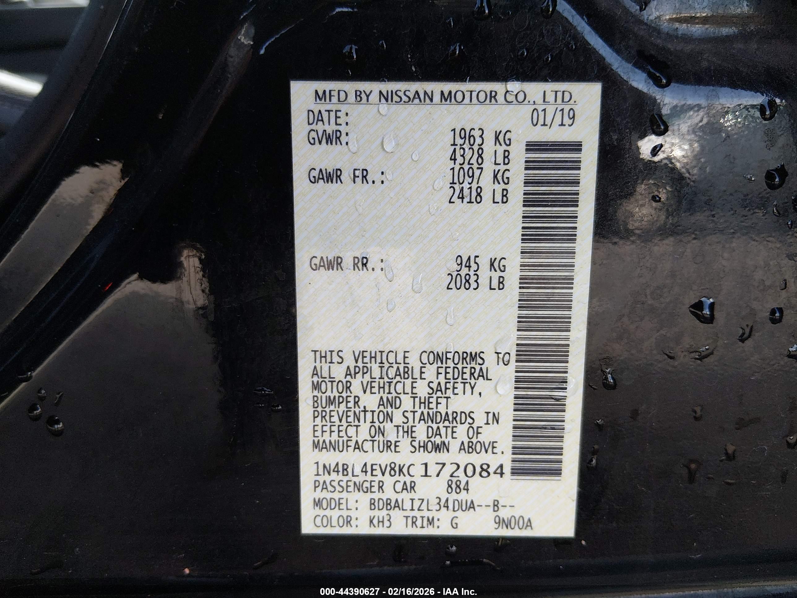 NISSAN ALTIMA image 9