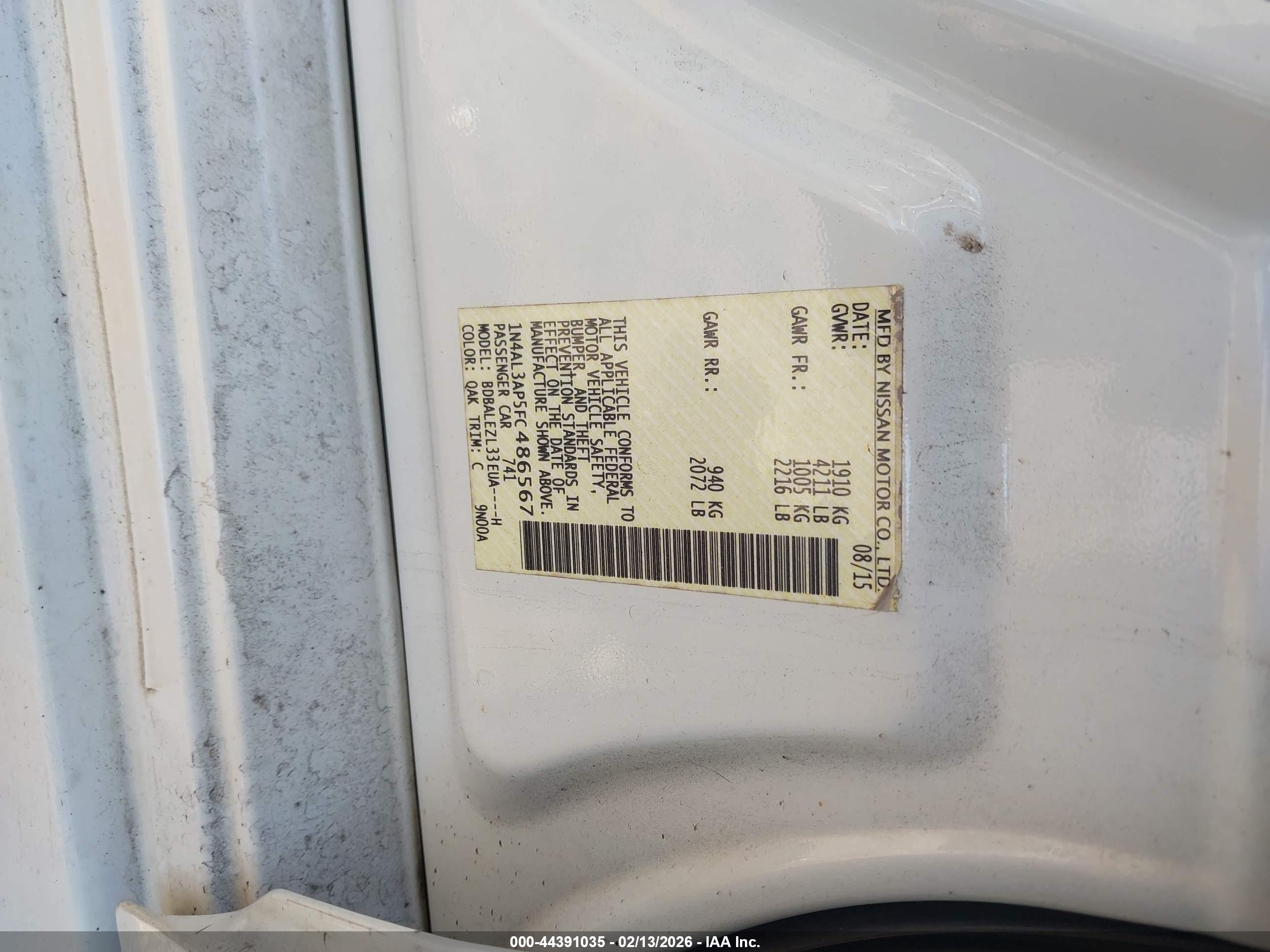 NISSAN ALTIMA image 9