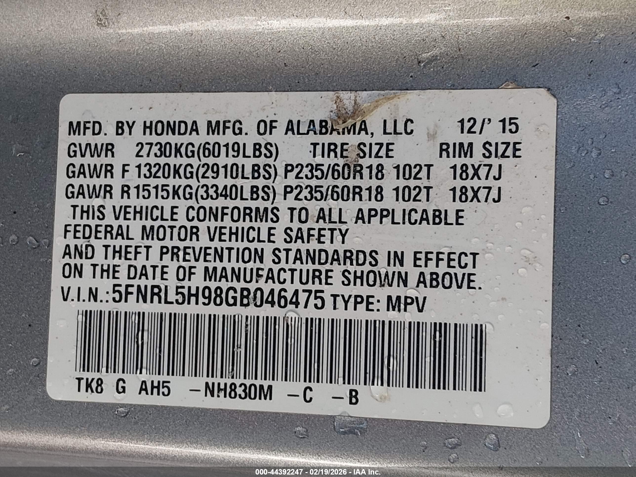 HONDA ODYSSEY image 9