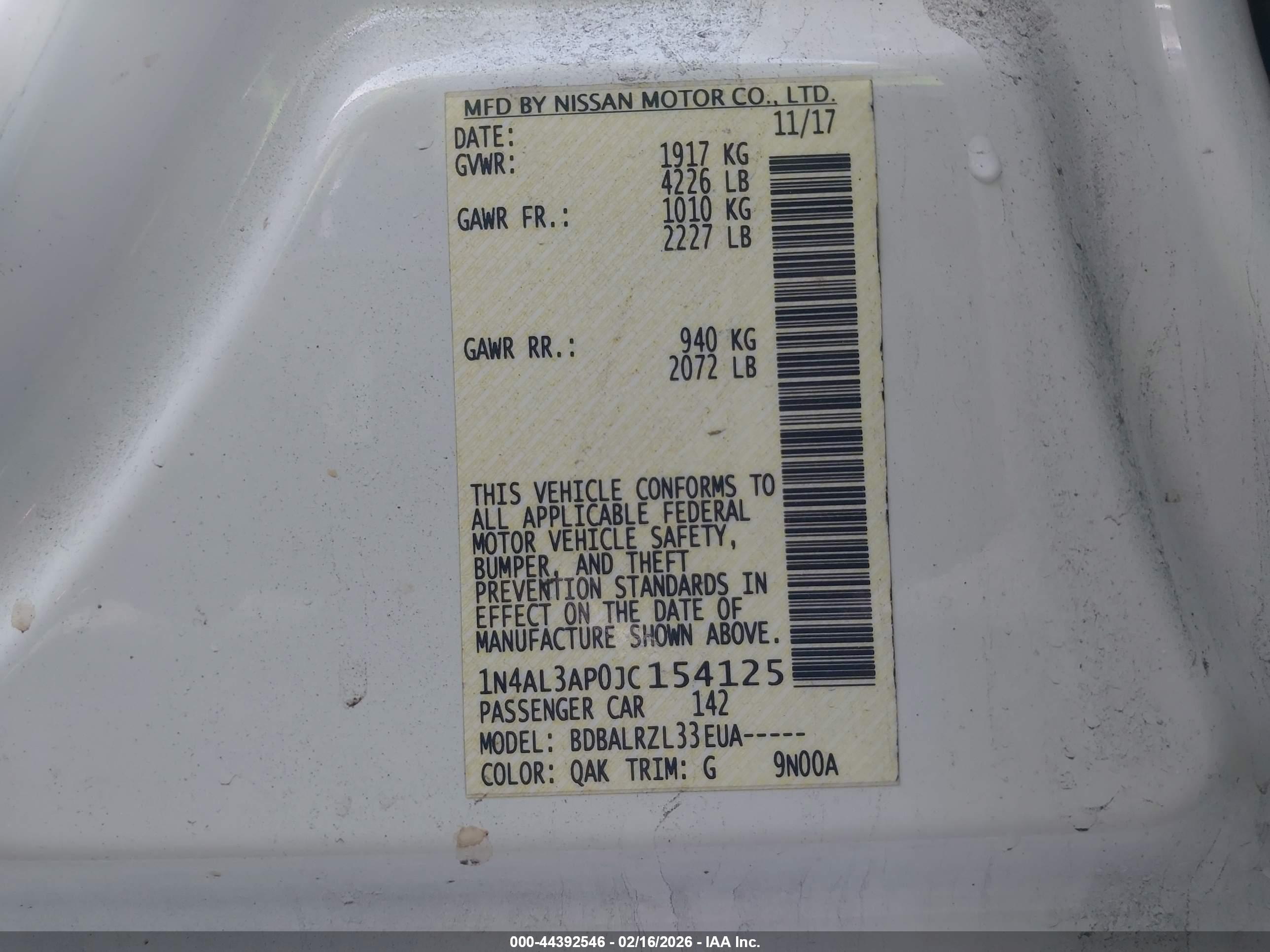 NISSAN ALTIMA image 9