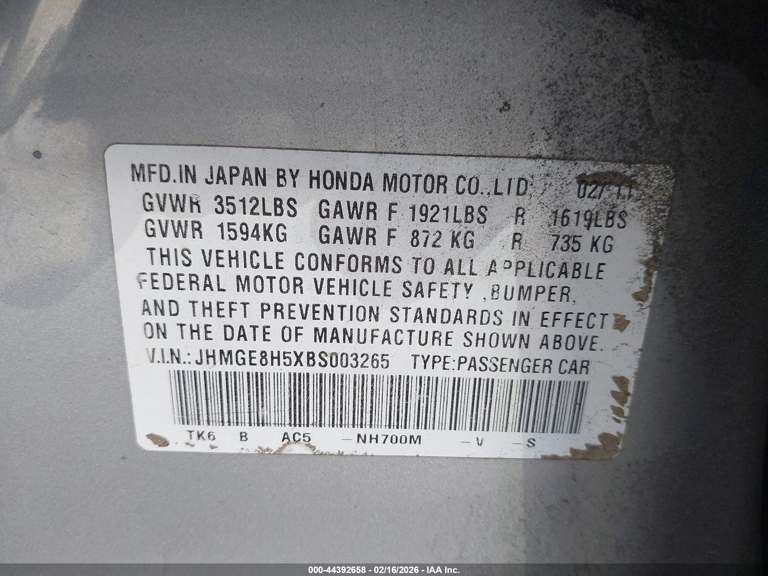 HONDA FIT image 9