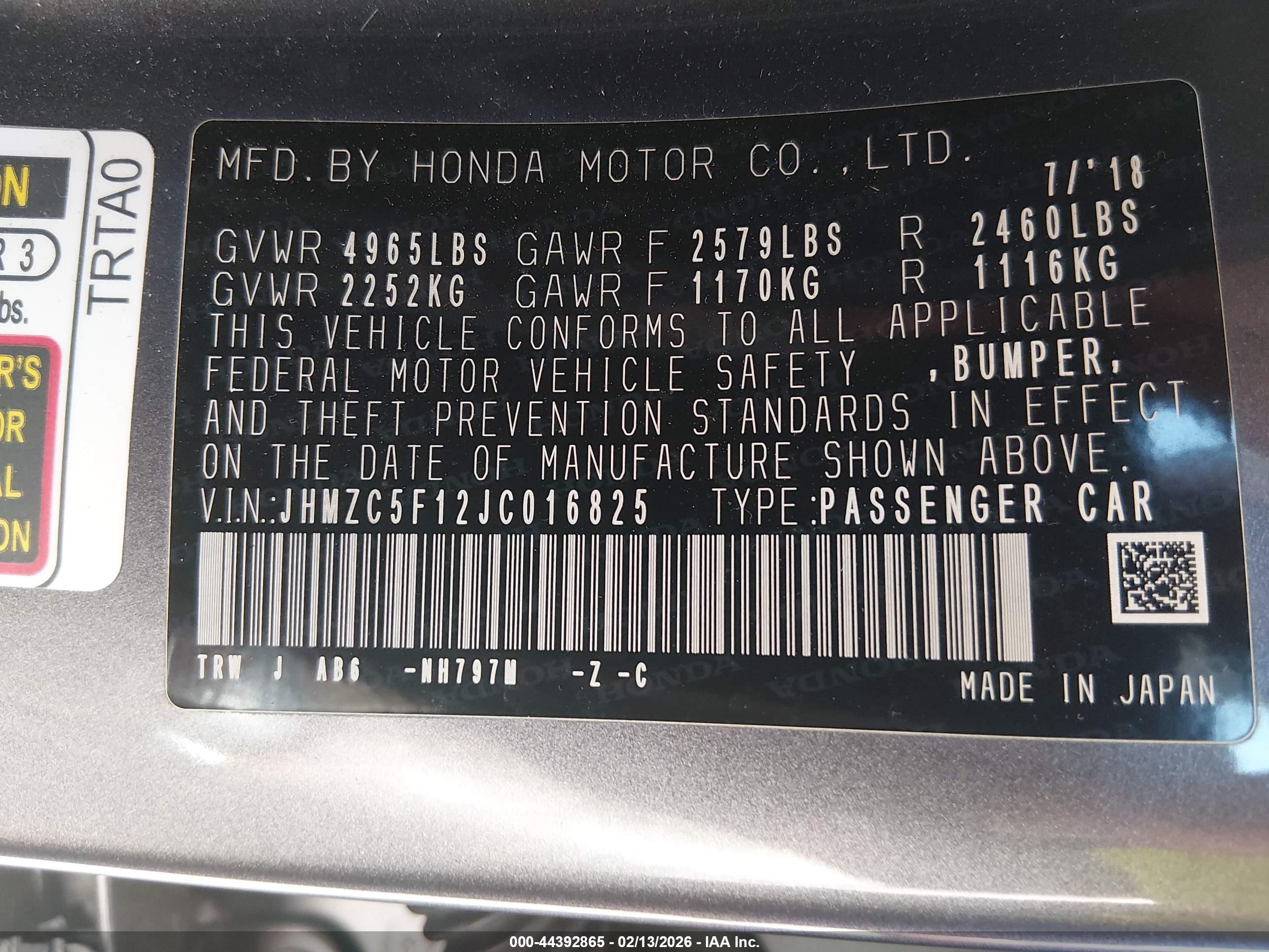 HONDA CLARITY image 9