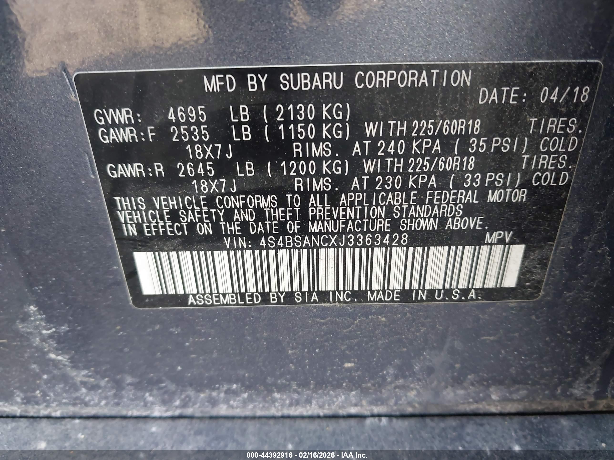 SUBARU OUTBACK image 9