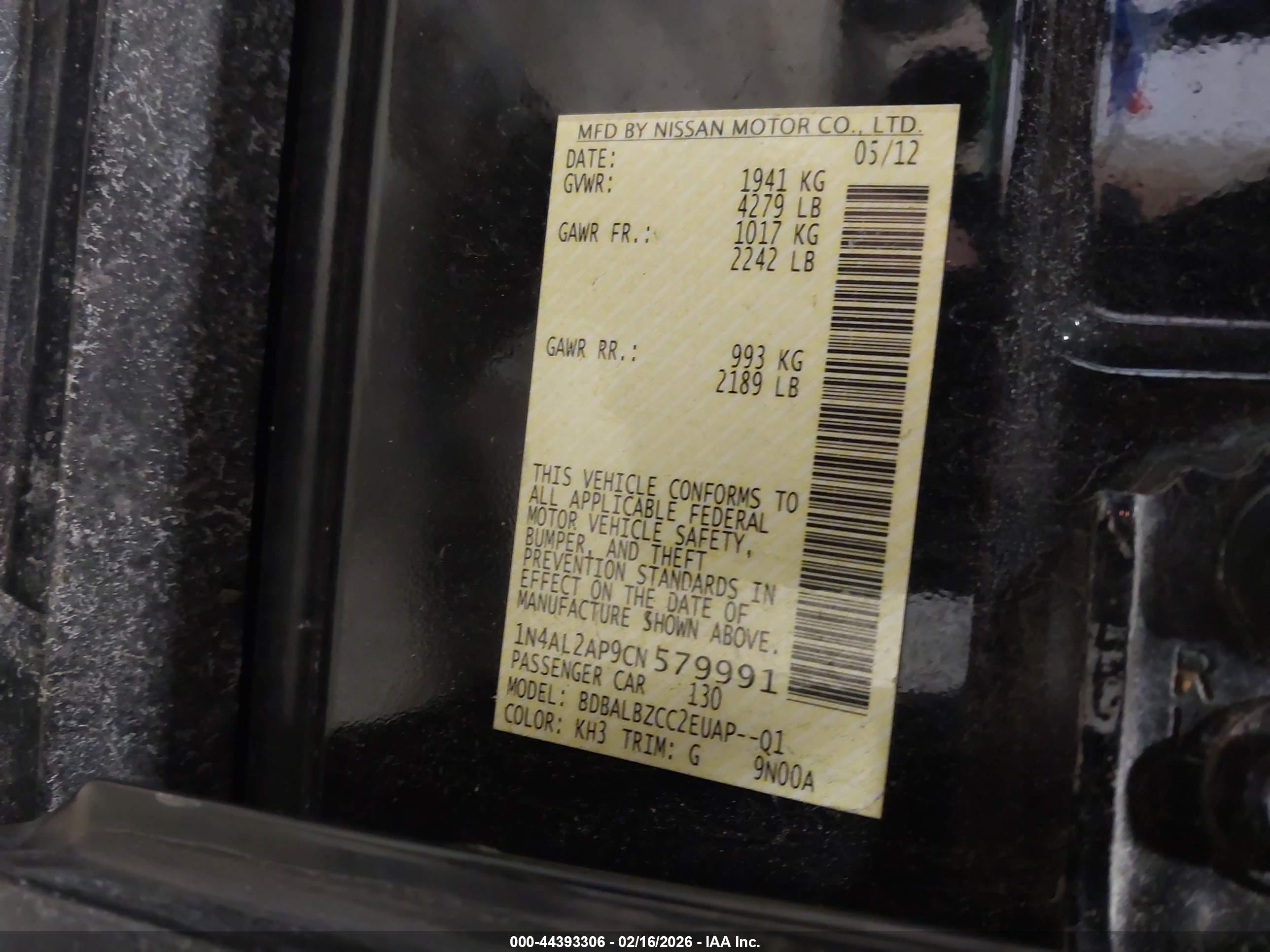 NISSAN ALTIMA image 9