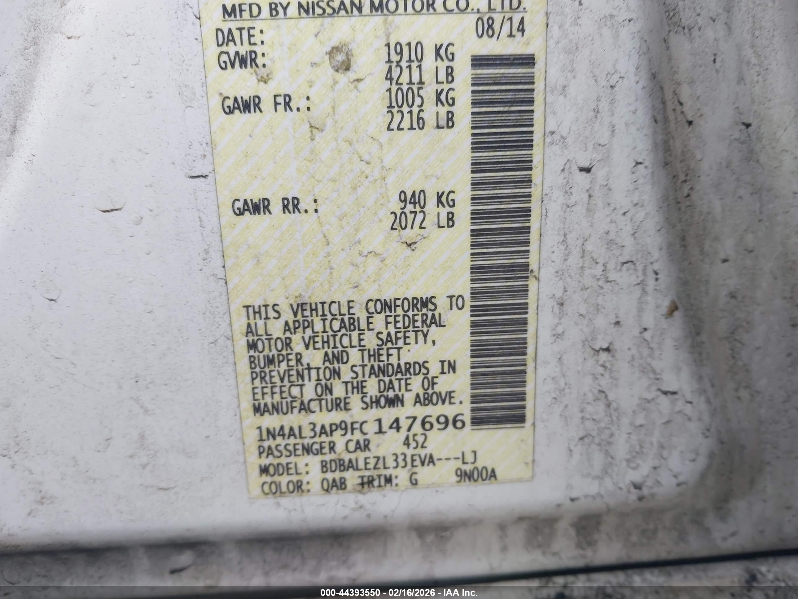 NISSAN ALTIMA image 9