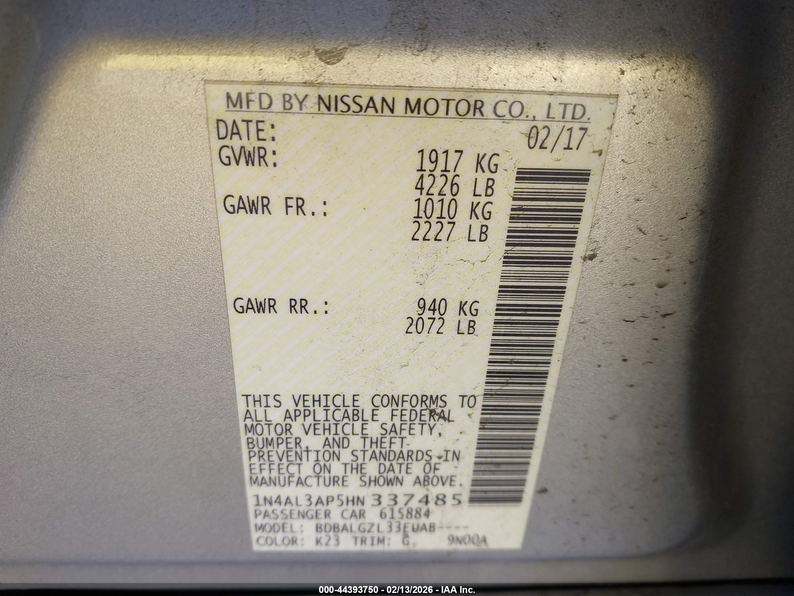 NISSAN ALTIMA image 9