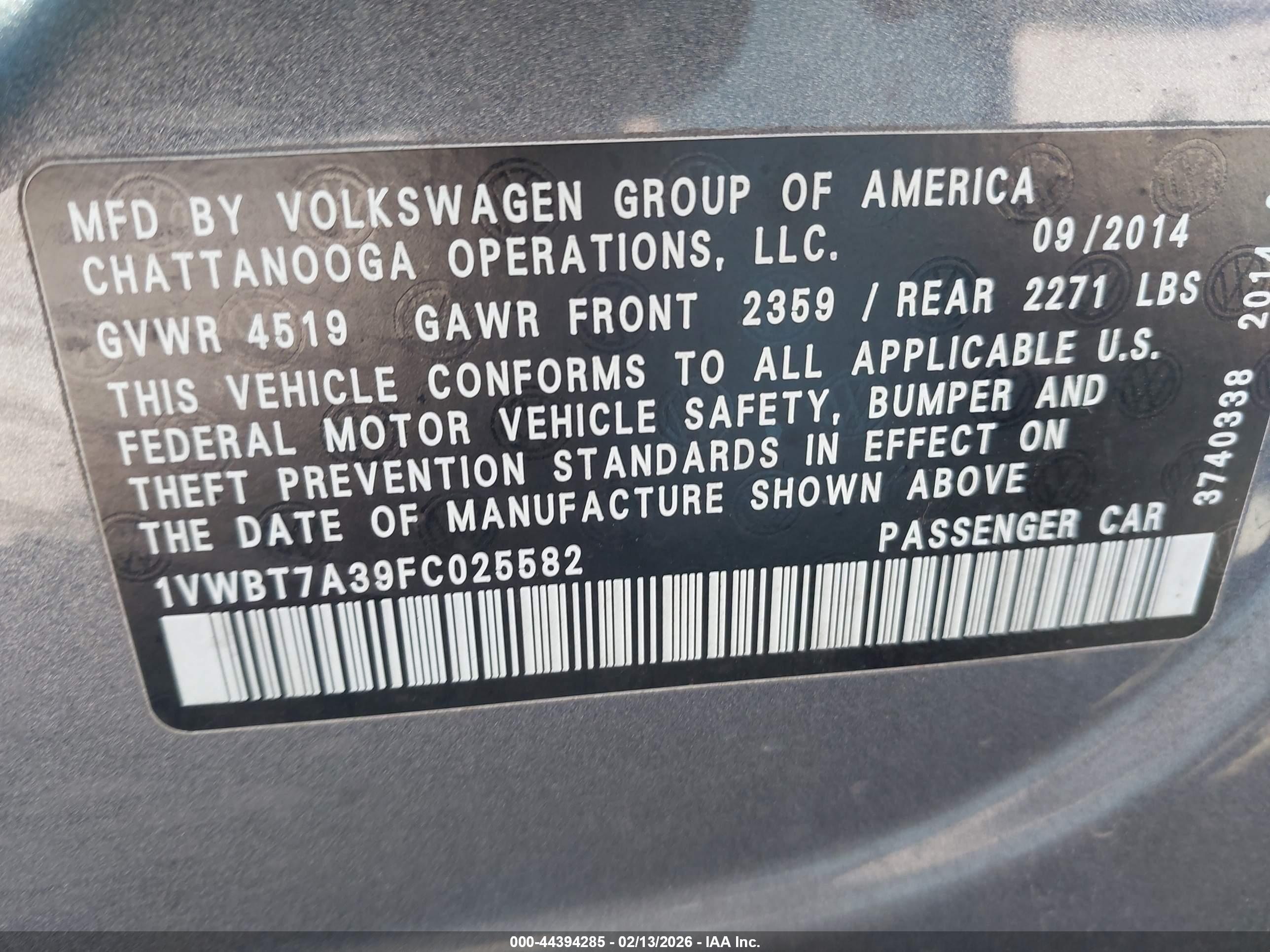 VOLKSWAGEN PASSAT image 9